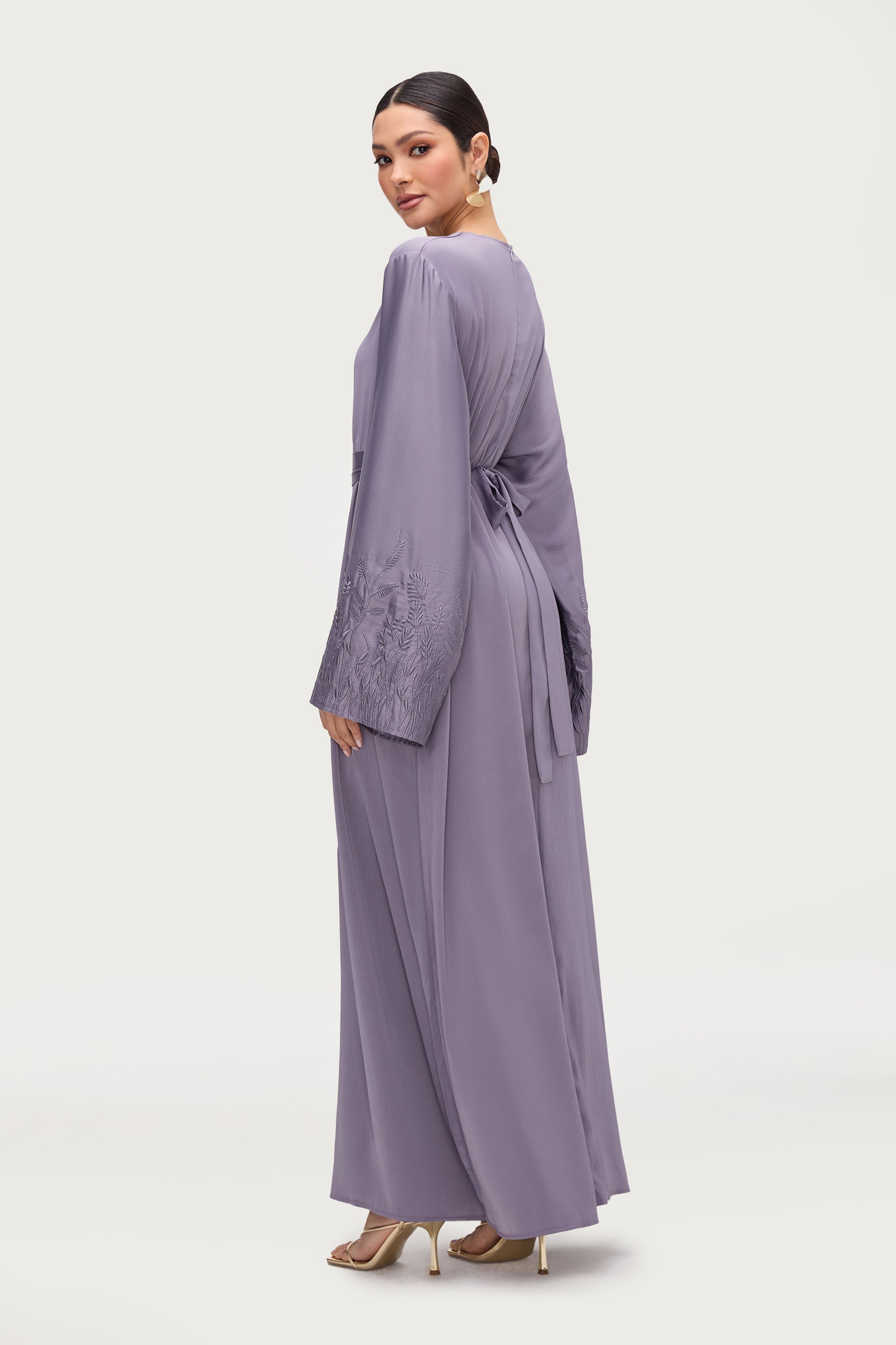 Ascia Embroidered Maxi Dress - Purple Sage Abayas Veiled