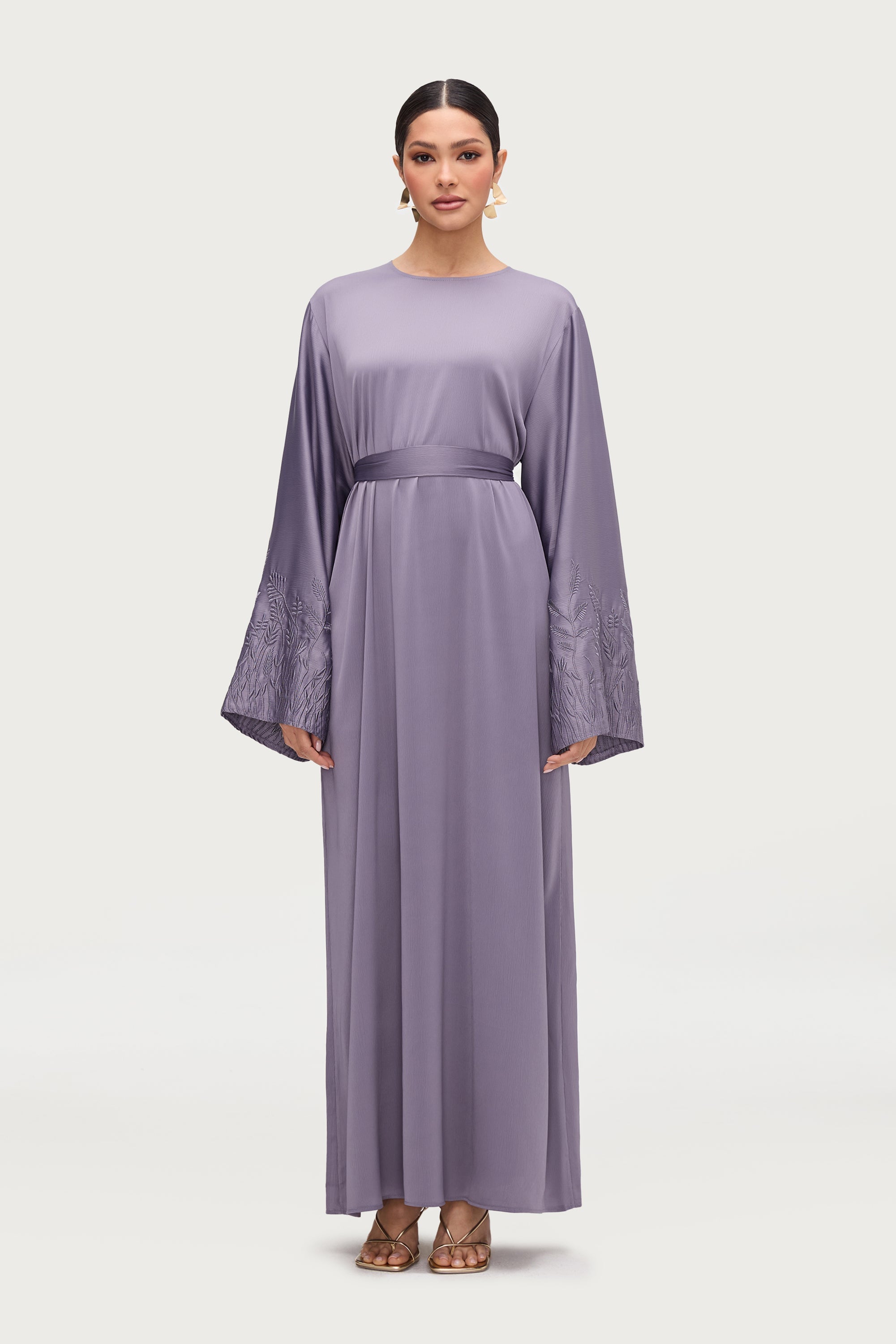 Ascia Embroidered Maxi Dress - Purple Sage Abayas Veiled