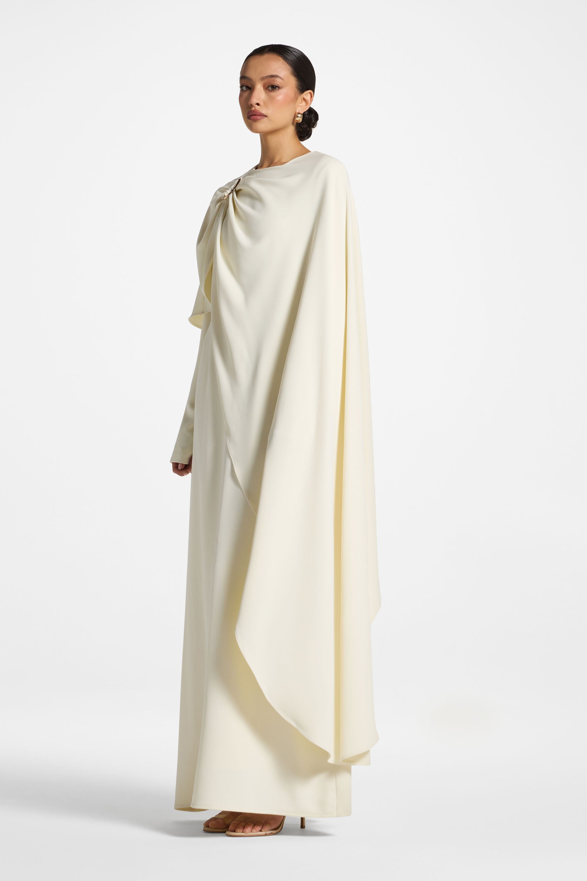 Asymmetric Cape Maxi Dress - Moonlight Abayas Veiled