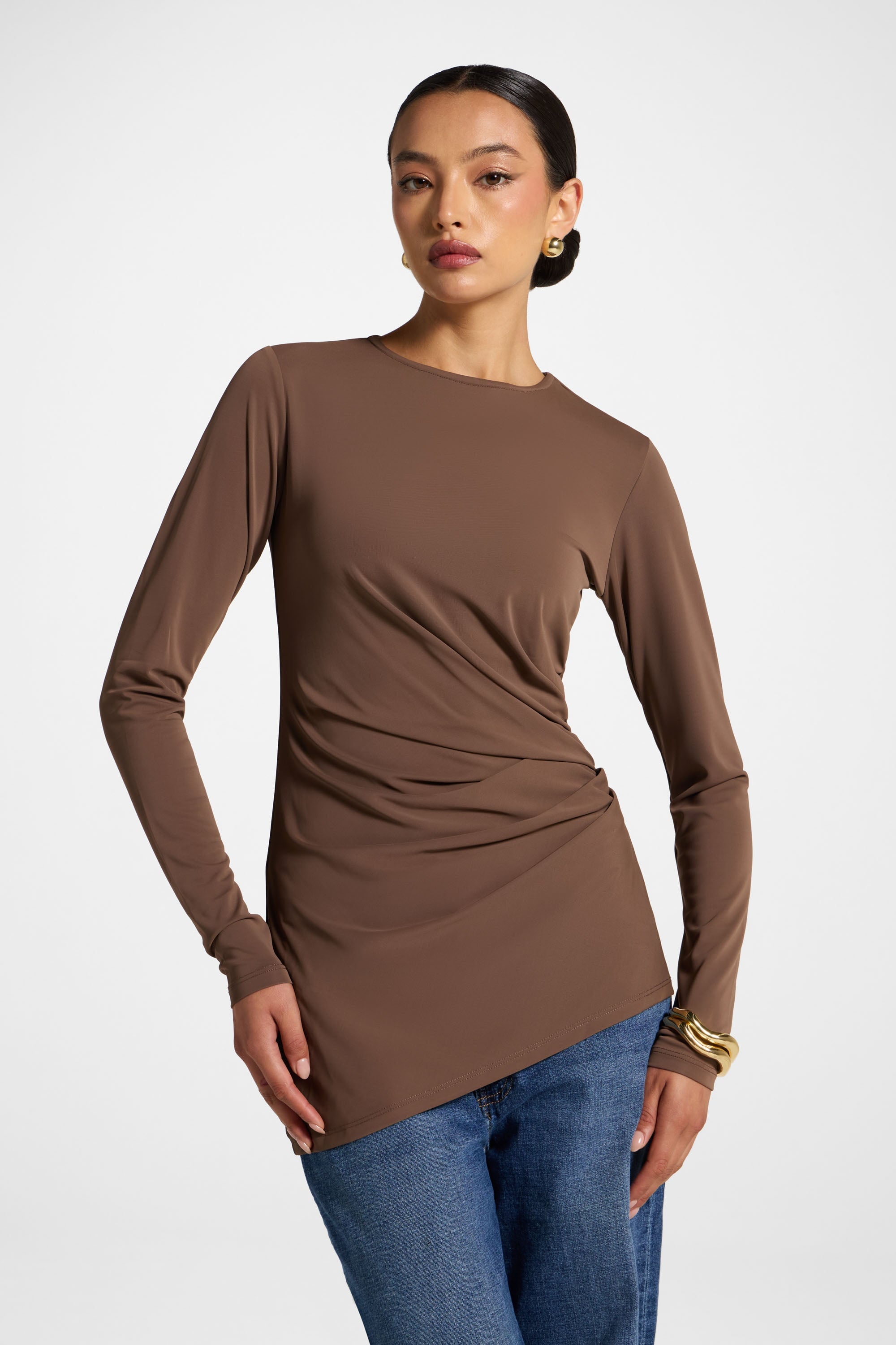 Asymmetric Cape Top - Coffee Quartz Abayas Veiled