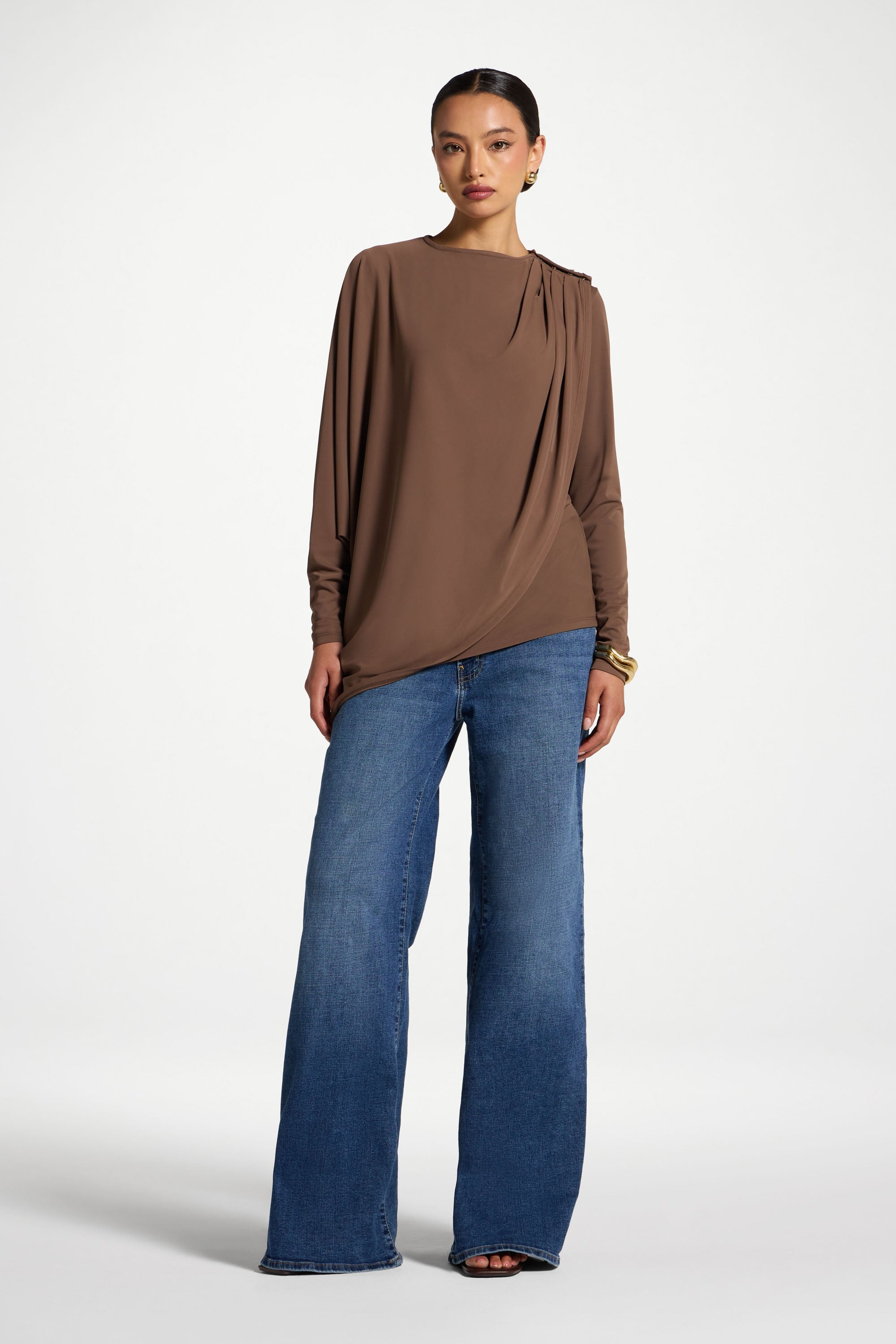 Asymmetric Cape Top - Coffee Quartz Abayas Veiled