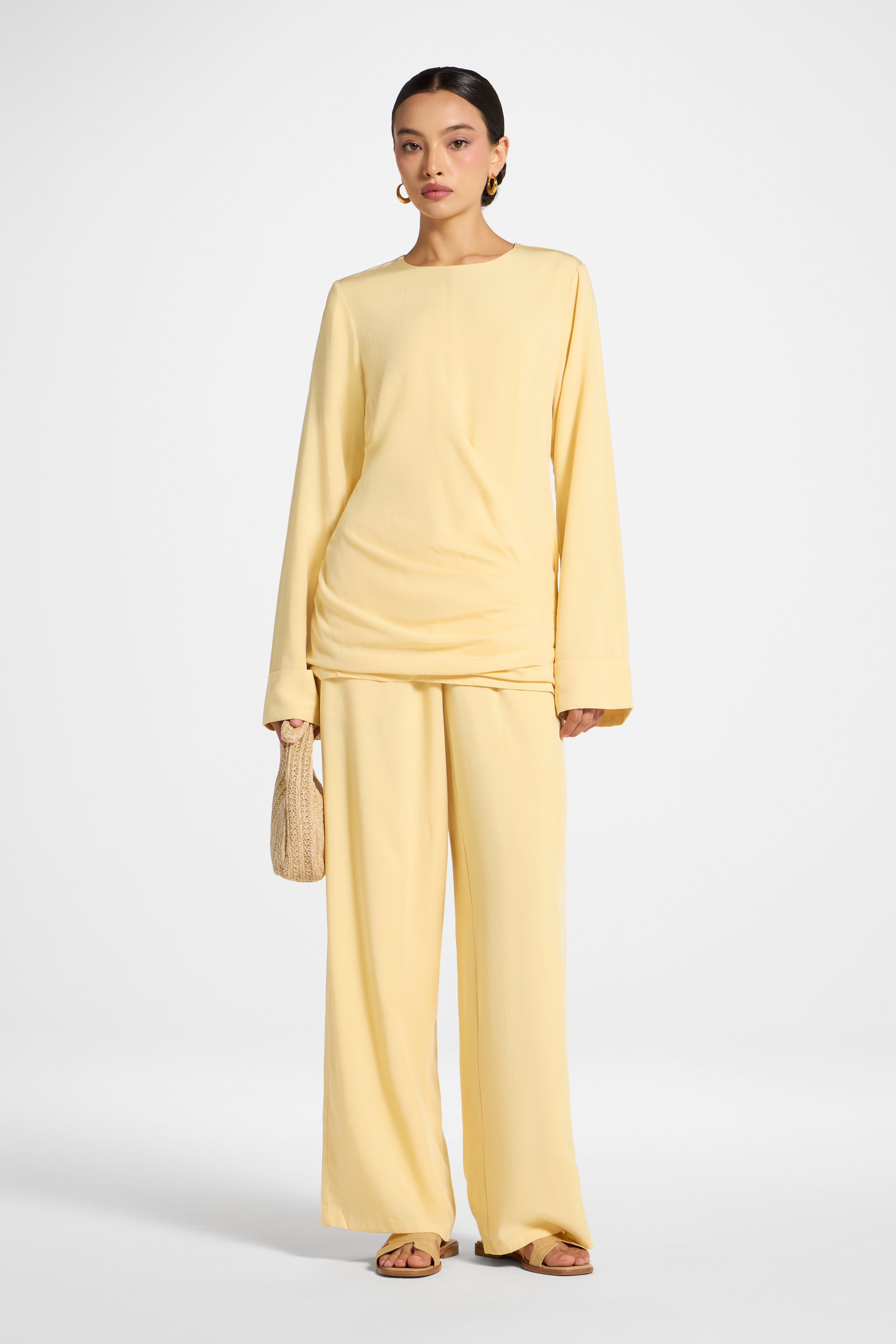 Asymmetric Pleated Top - Banana Abayas Veiled