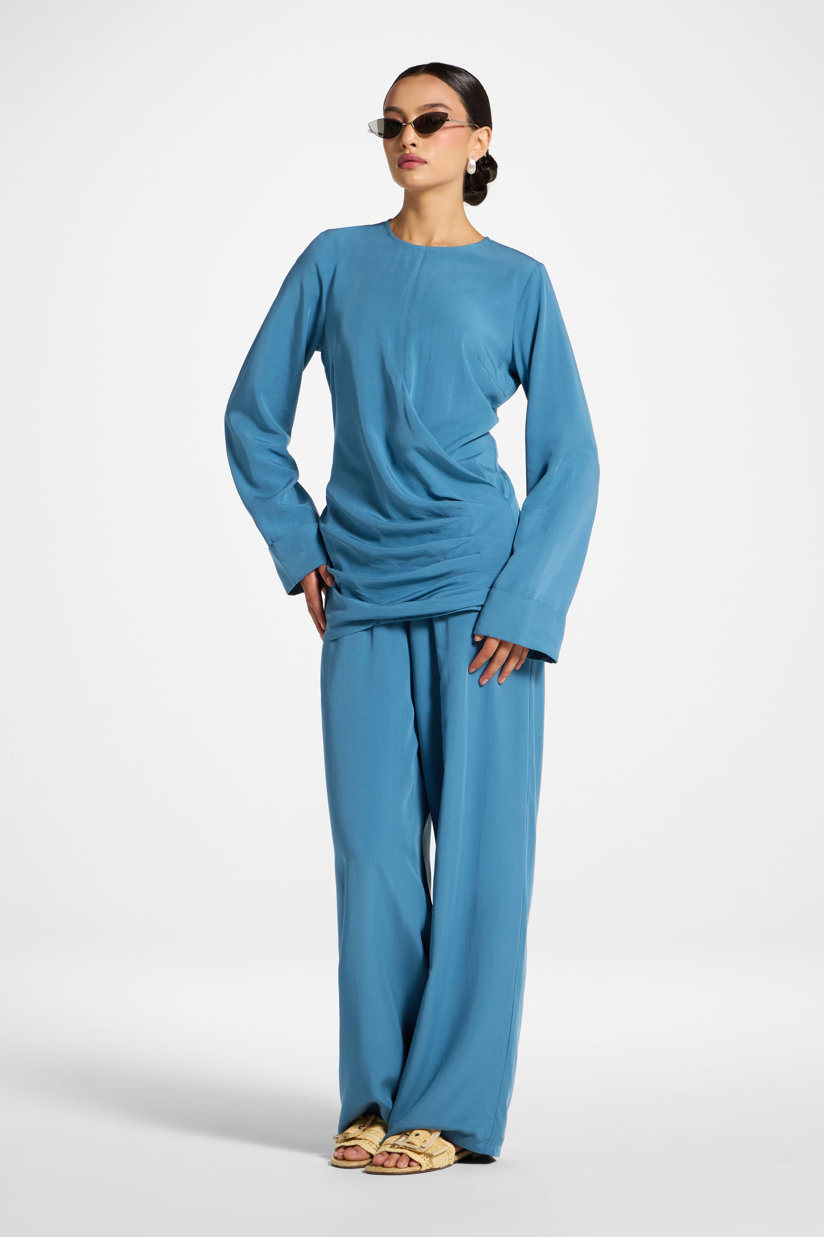 Asymmetric Pleated Top - Sea Abayas Veiled