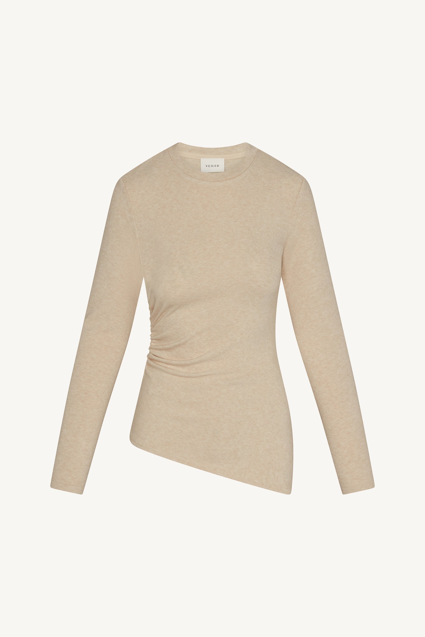 Asymmetric Rouched Top - Beige Abayas Veiled