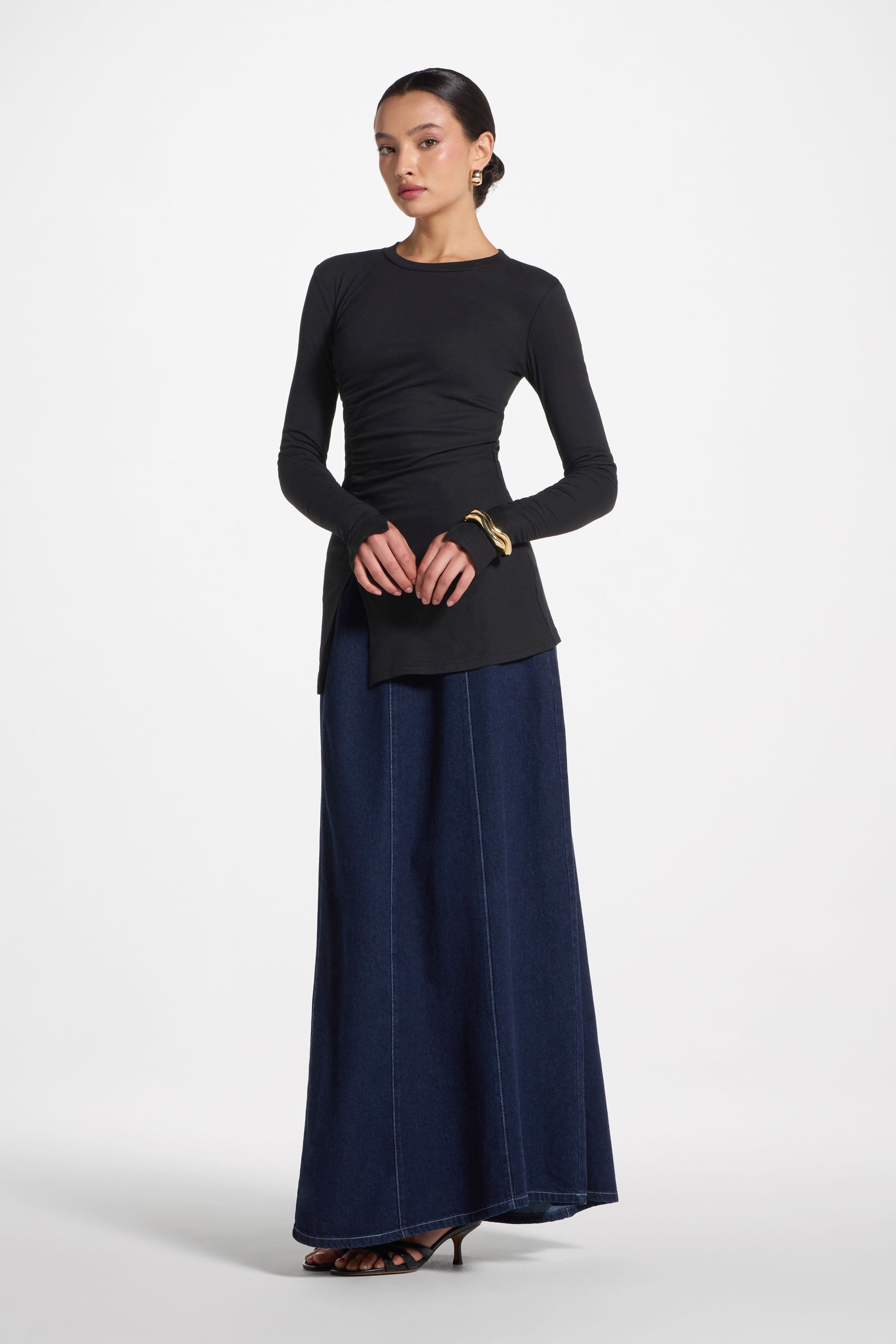 Asymmetric Side Slit Top - Black Abayas Veiled