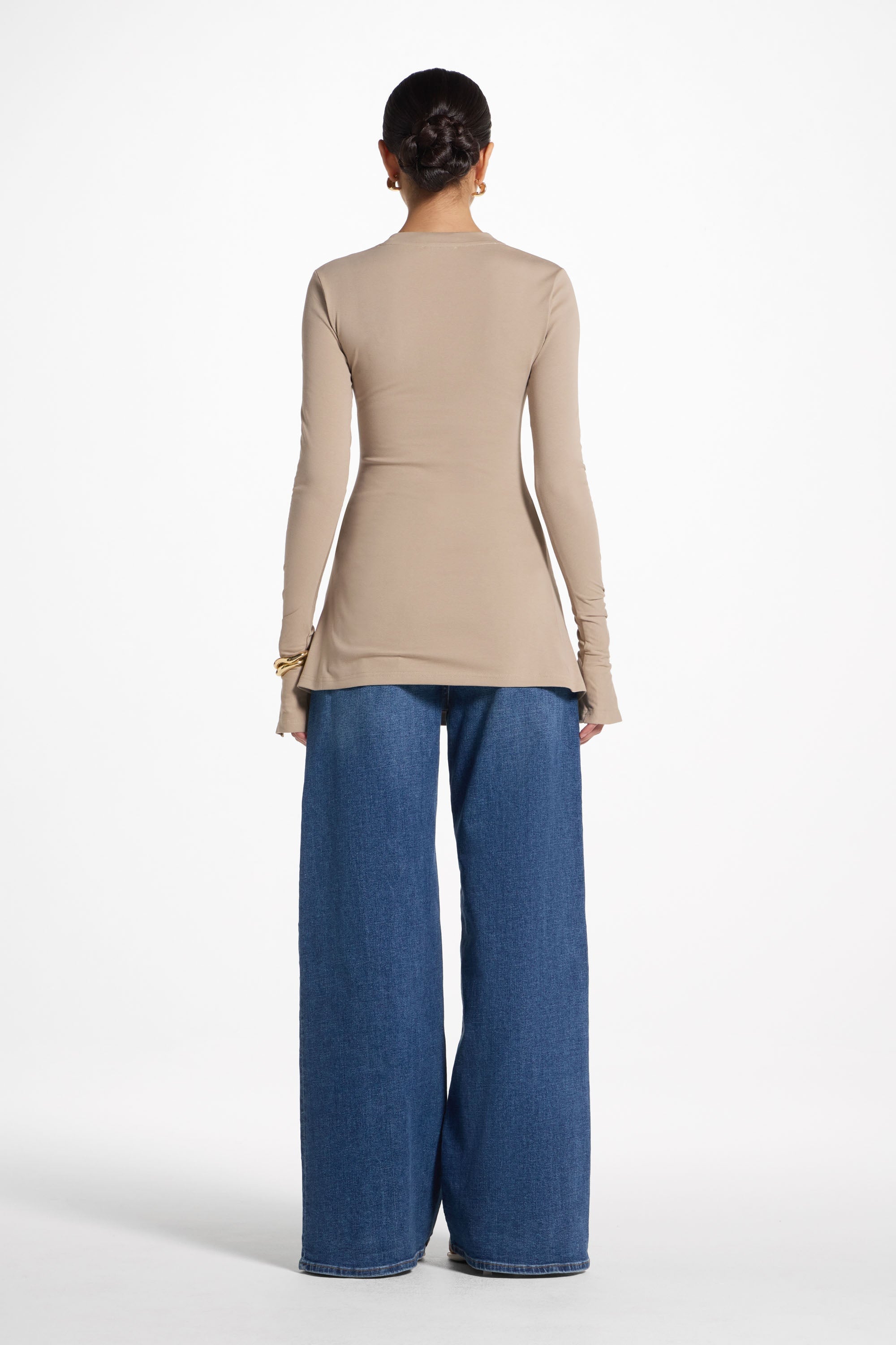 Asymmetric Side Slit Top - Driftwood Abayas Veiled