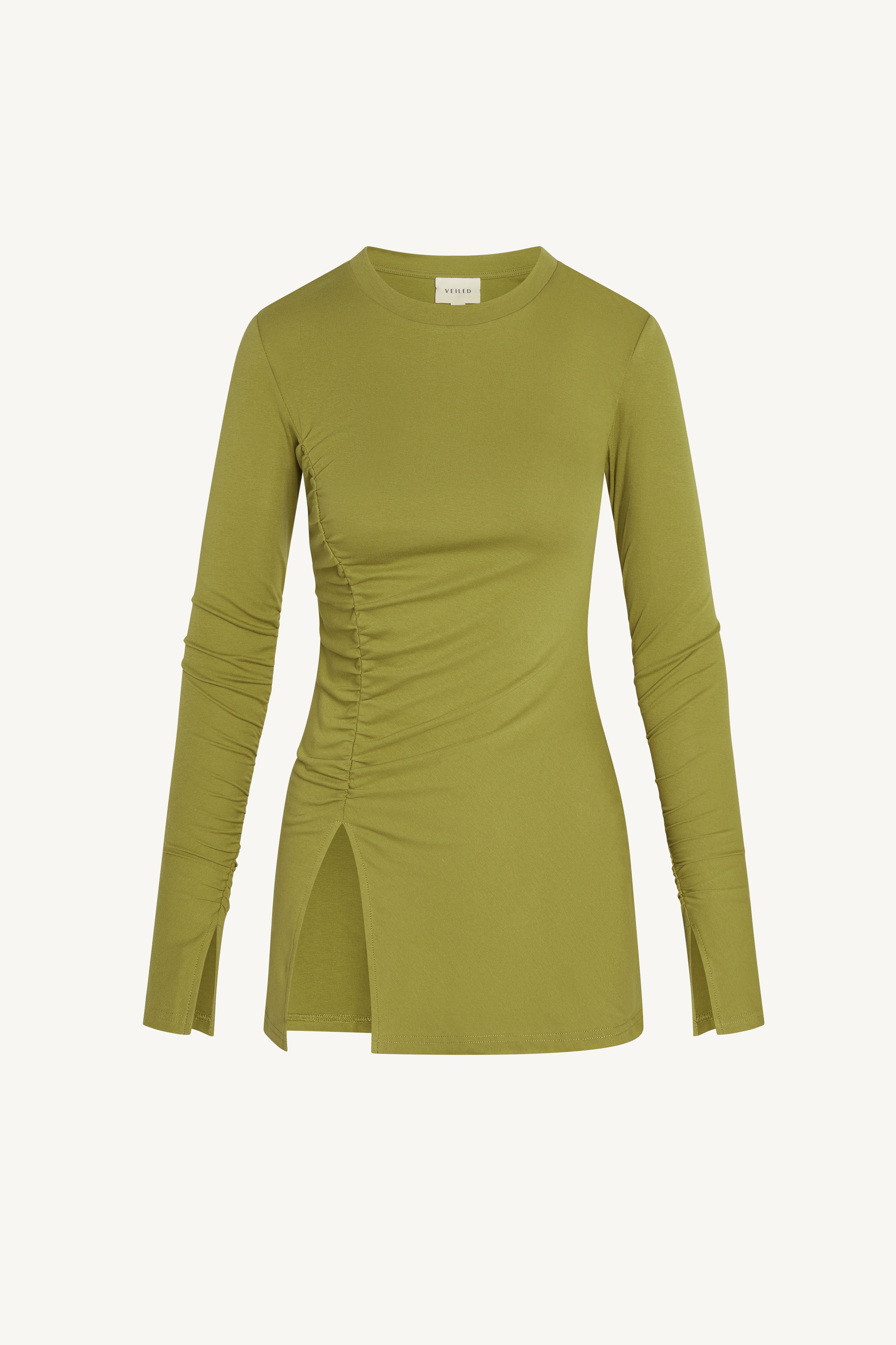 Asymmetric Side Slit Top - Fern Green Abayas Veiled