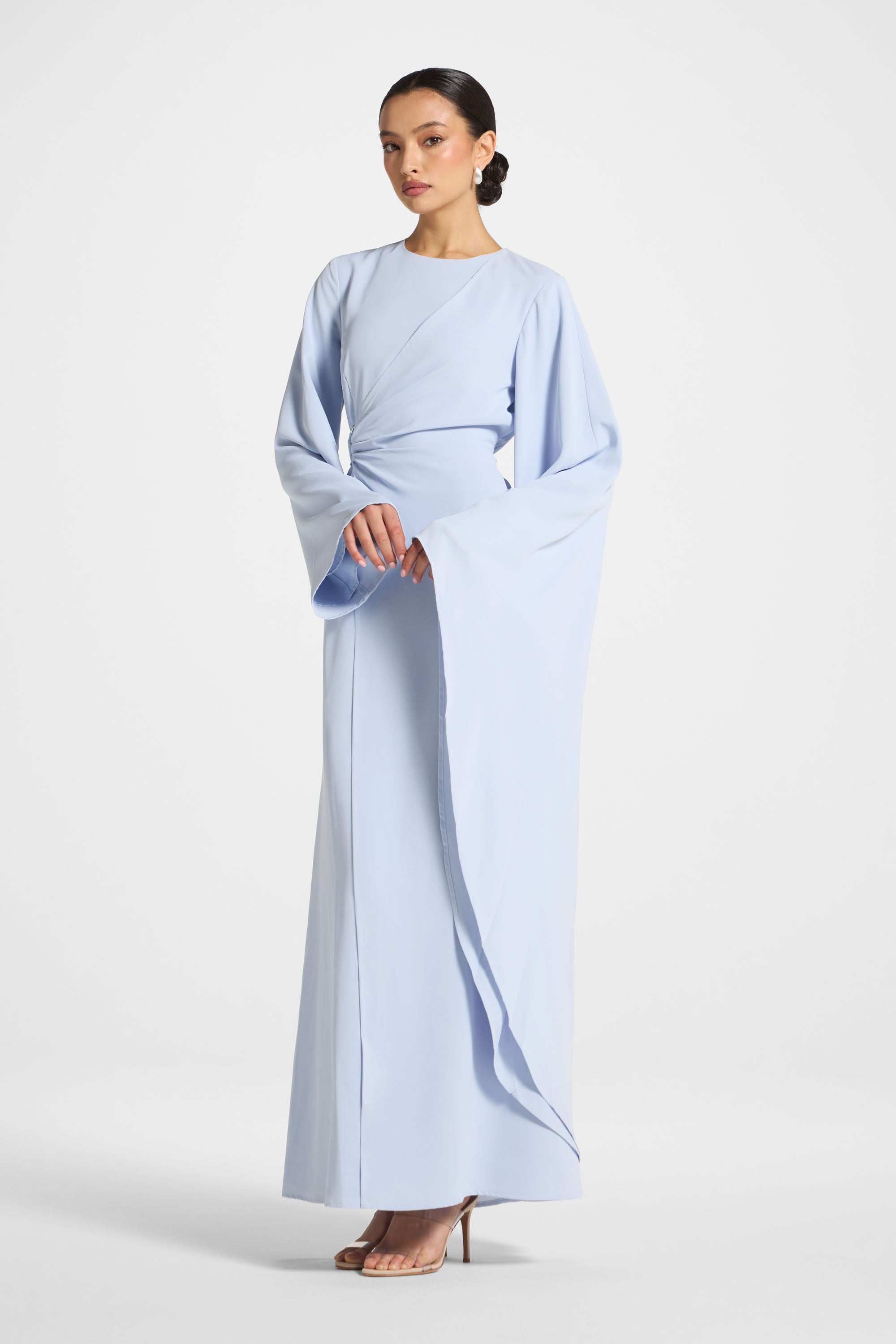 Asymmetric Sleeve Maxi Dress - Frost Abayas Veiled