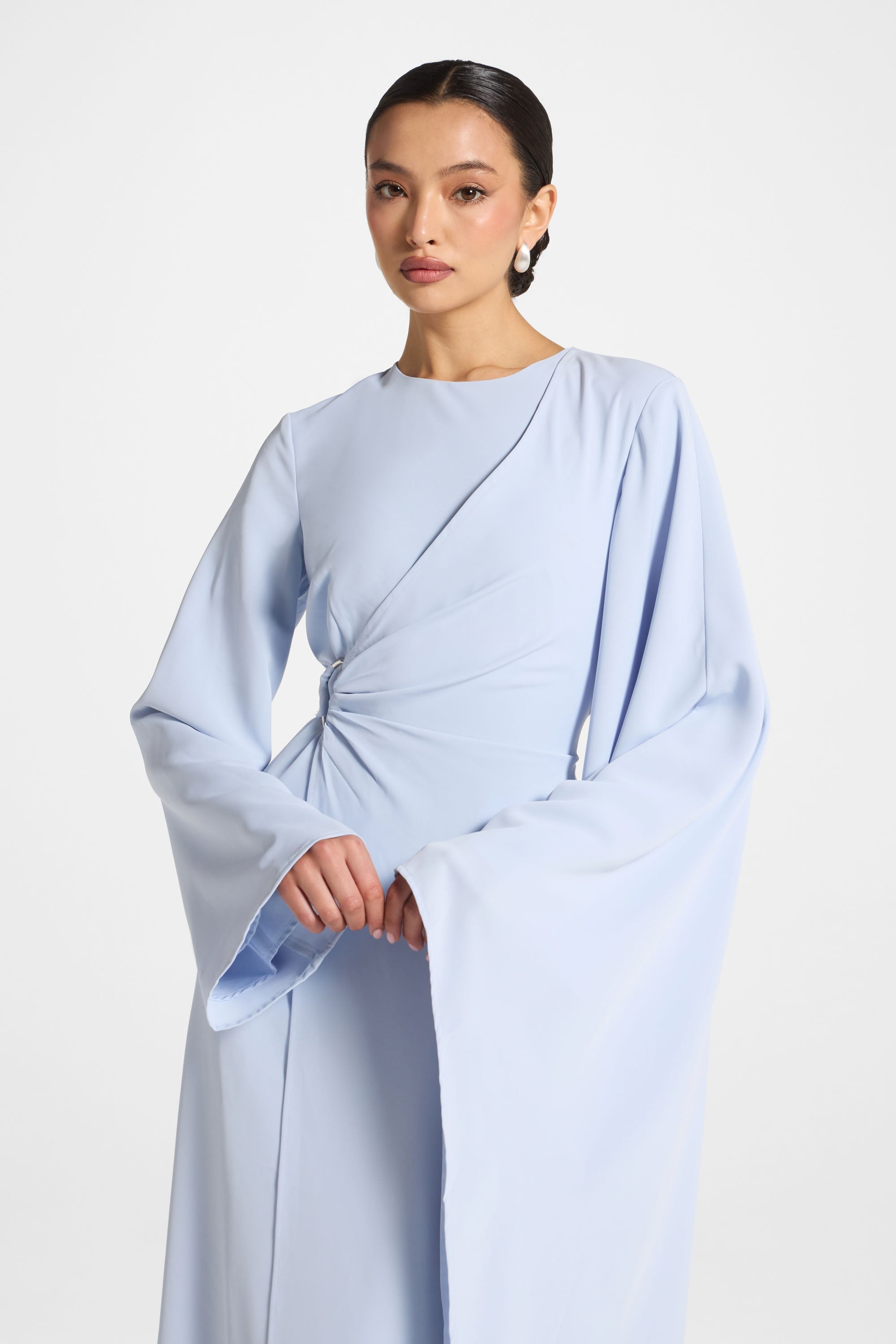 Asymmetric Sleeve Maxi Dress - Frost Abayas Veiled