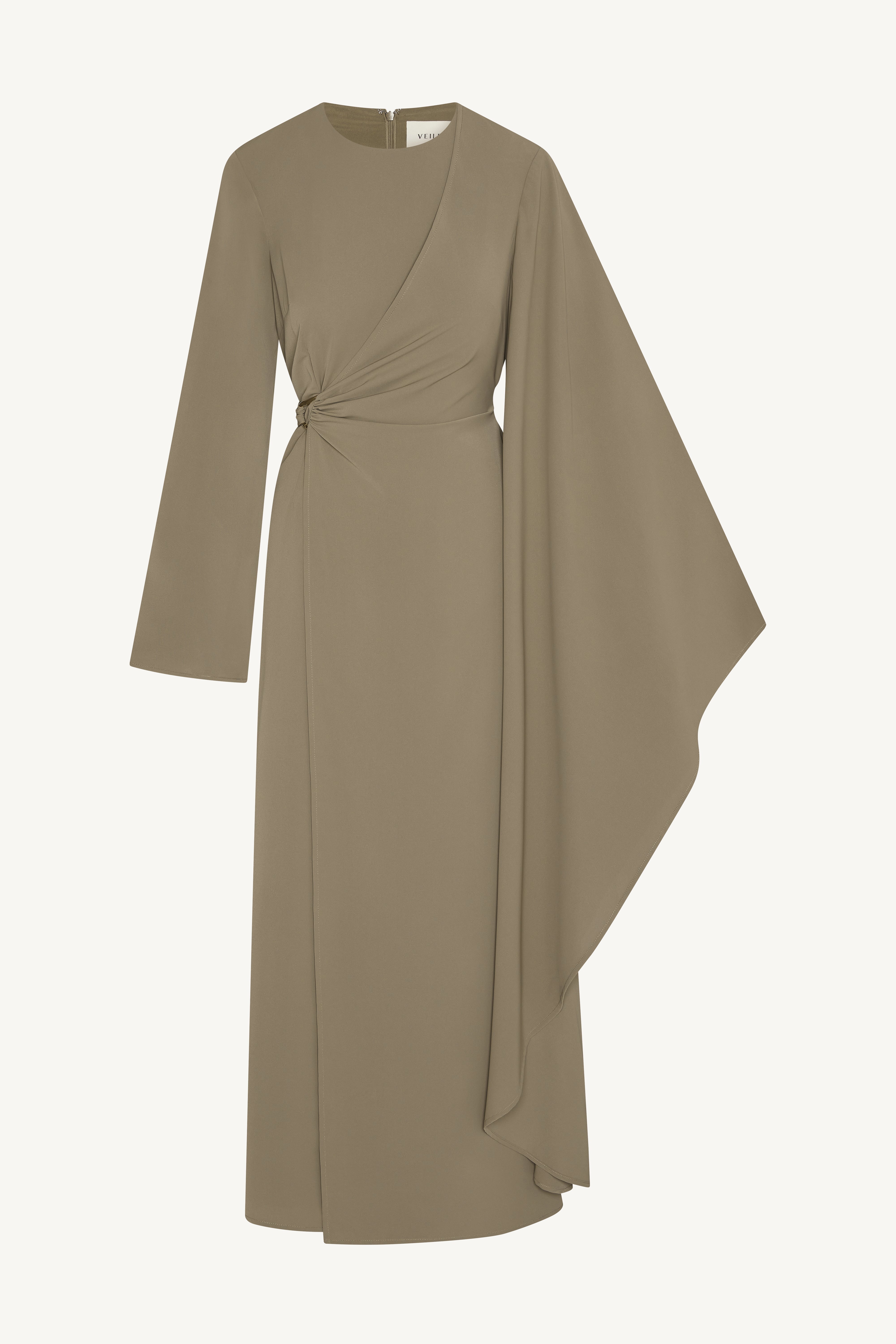 Asymmetric Sleeve Maxi Dress - Vetiver Abayas Veiled