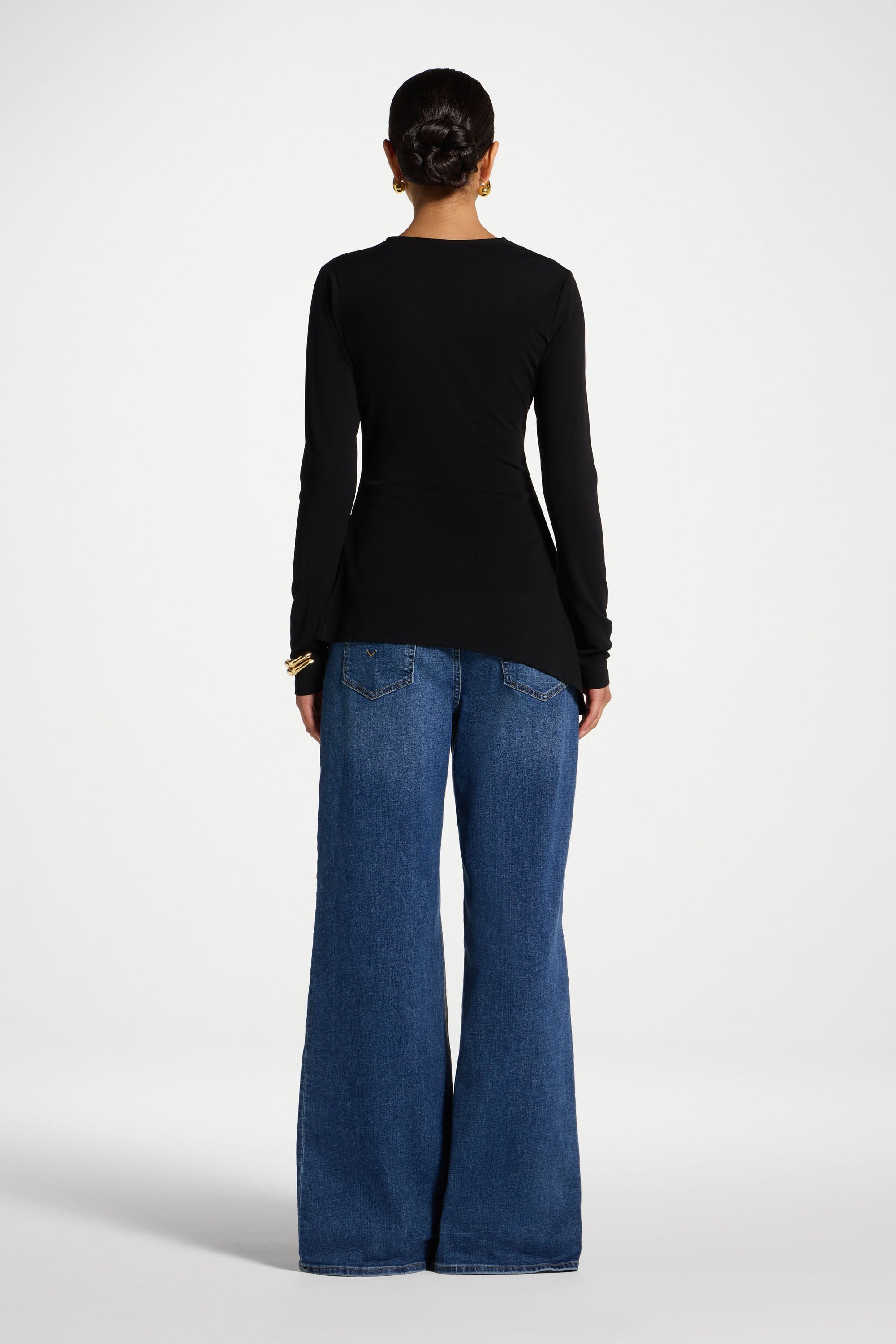Asymmetric Stretch Top - Black Abayas Veiled