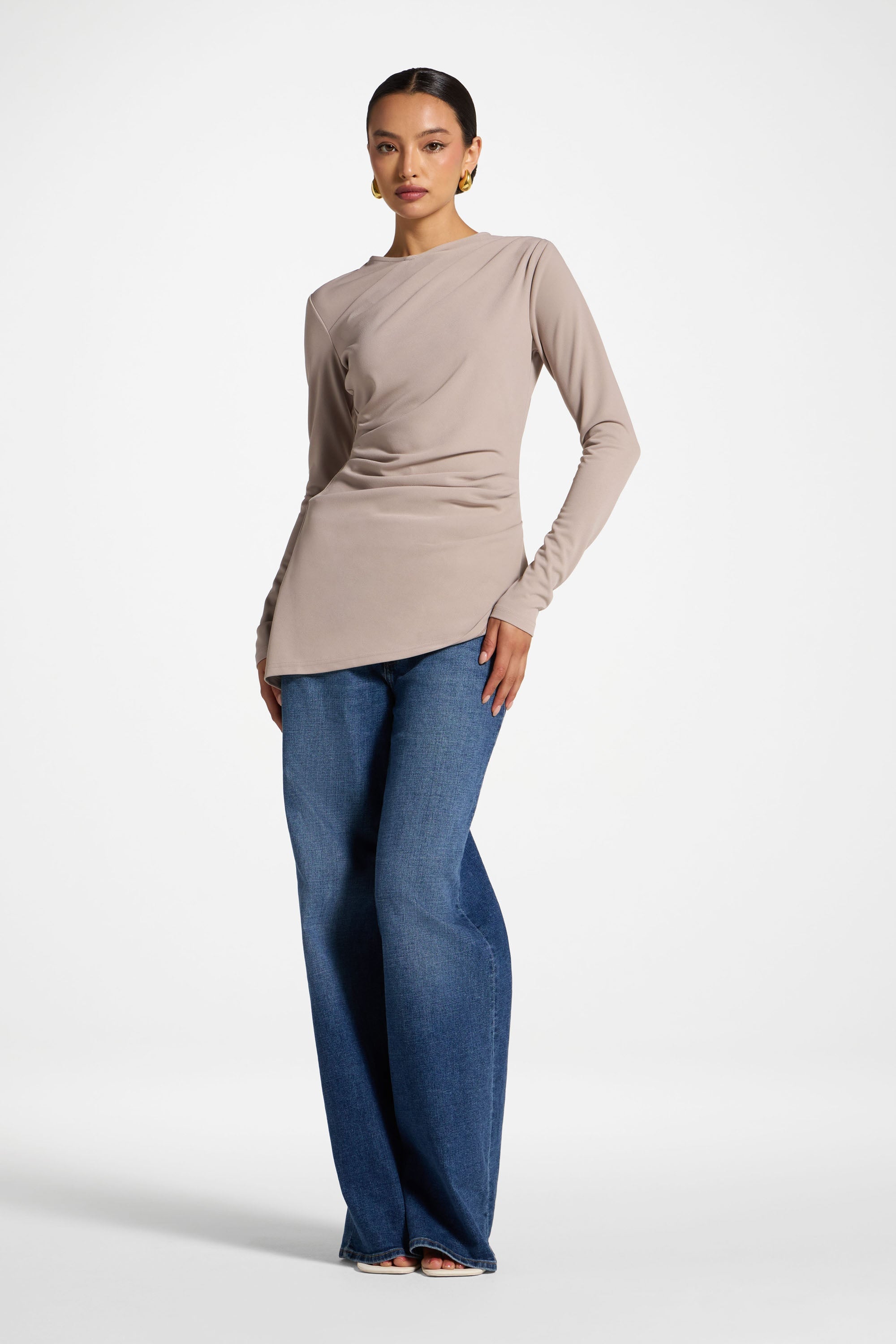 Asymmetric Stretch Top - Moon Rock Abayas Veiled