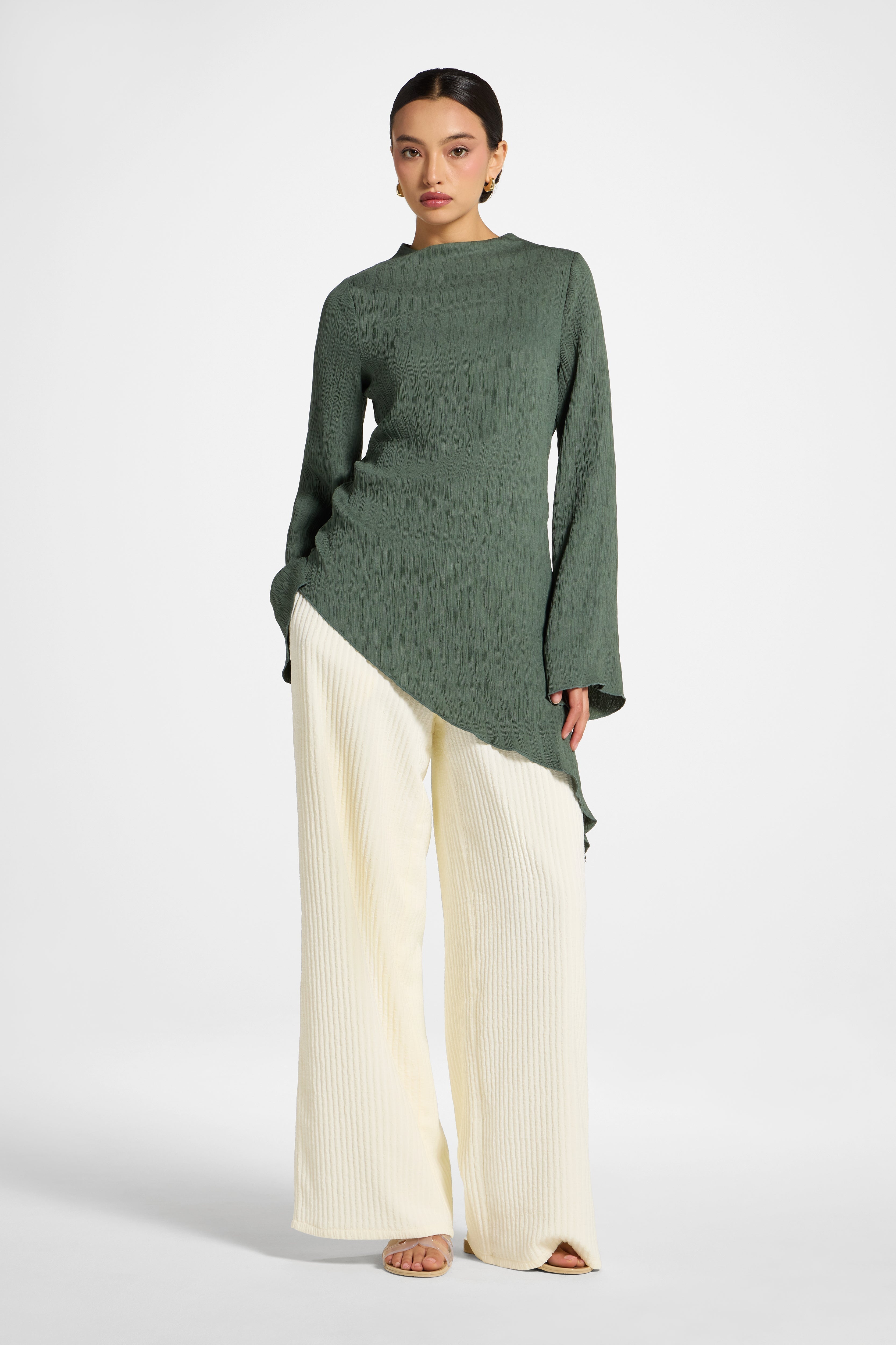 Asymmetric Textured Top - Basil Abayas Veiled