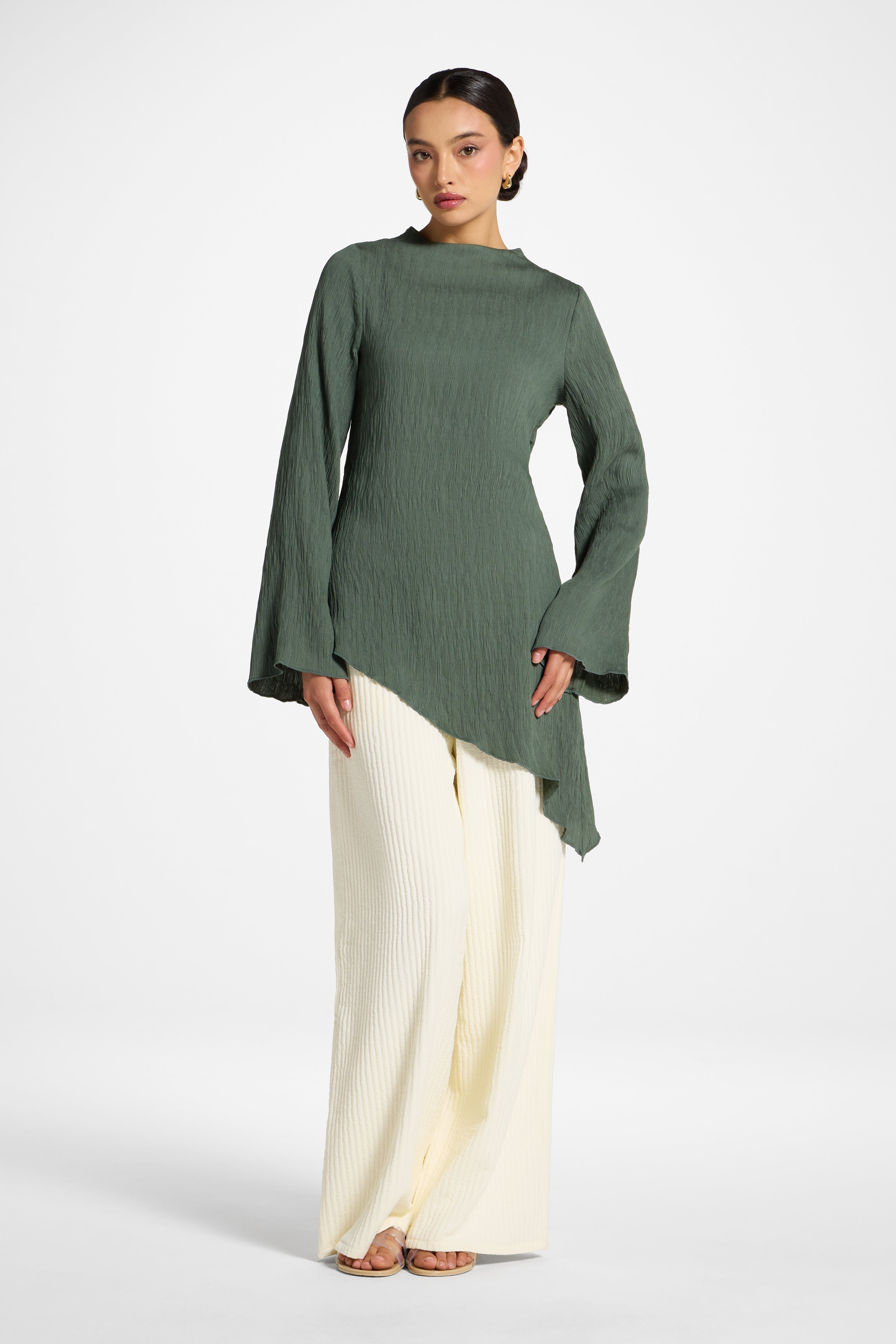 Asymmetric Textured Top - Basil Abayas Veiled