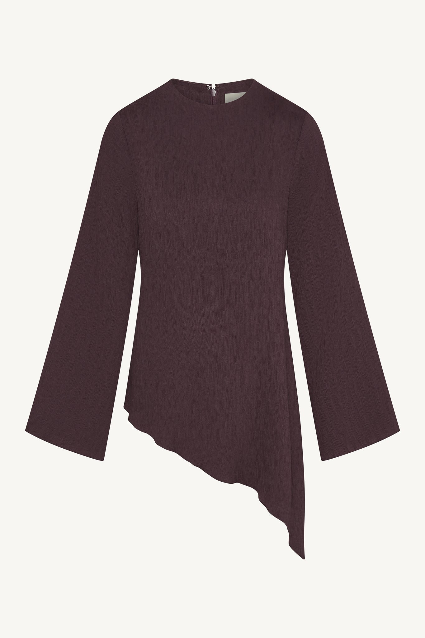 Asymmetric Textured Top - Plum Abayas Veiled