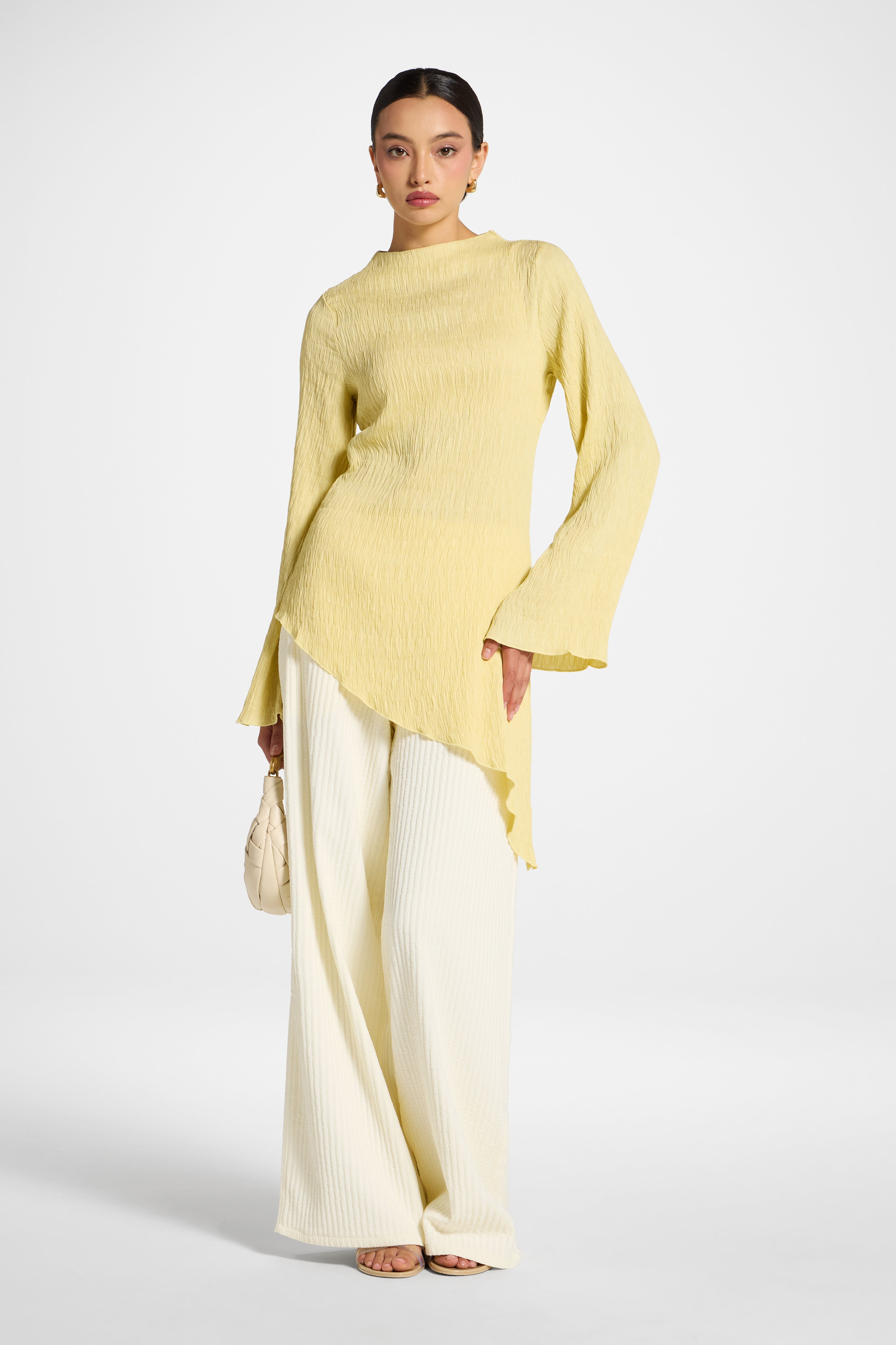 Asymmetric Textured Top - Pomelo Abayas Veiled