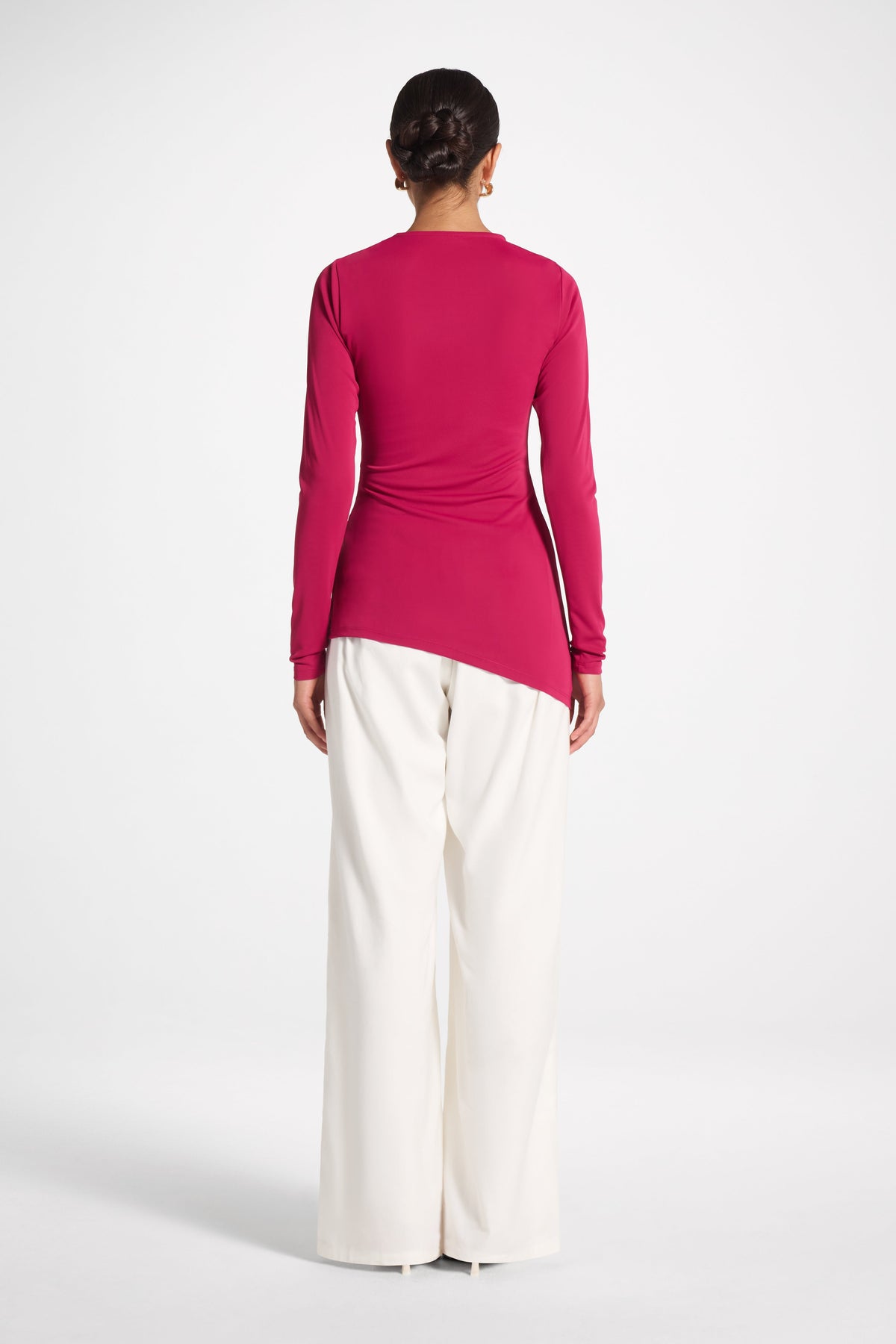 Asymmetrical Pleat Top - Sangria Abayas Veiled