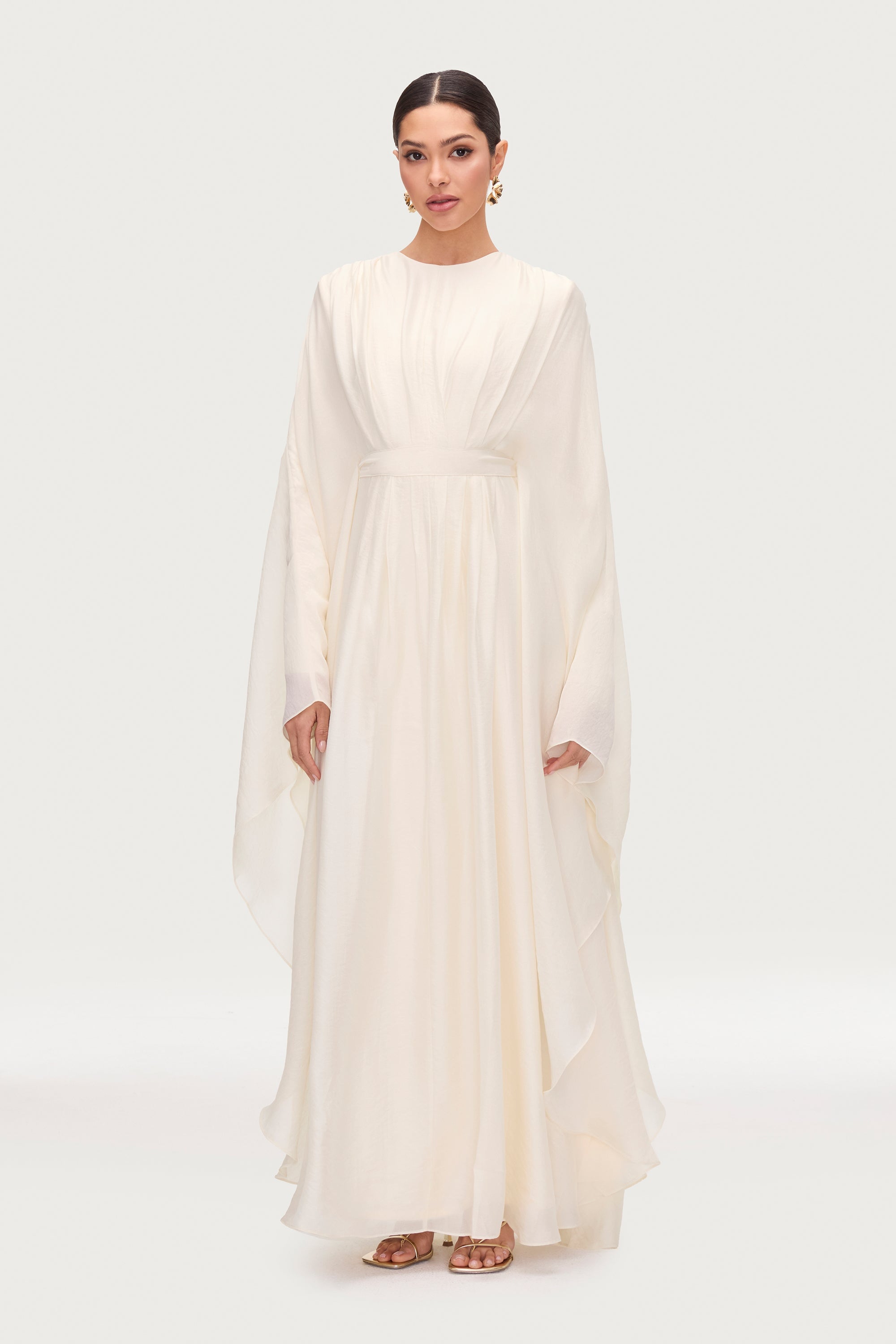 Aura Pleated Maxi Dress - Moonbeam Abayas Veiled