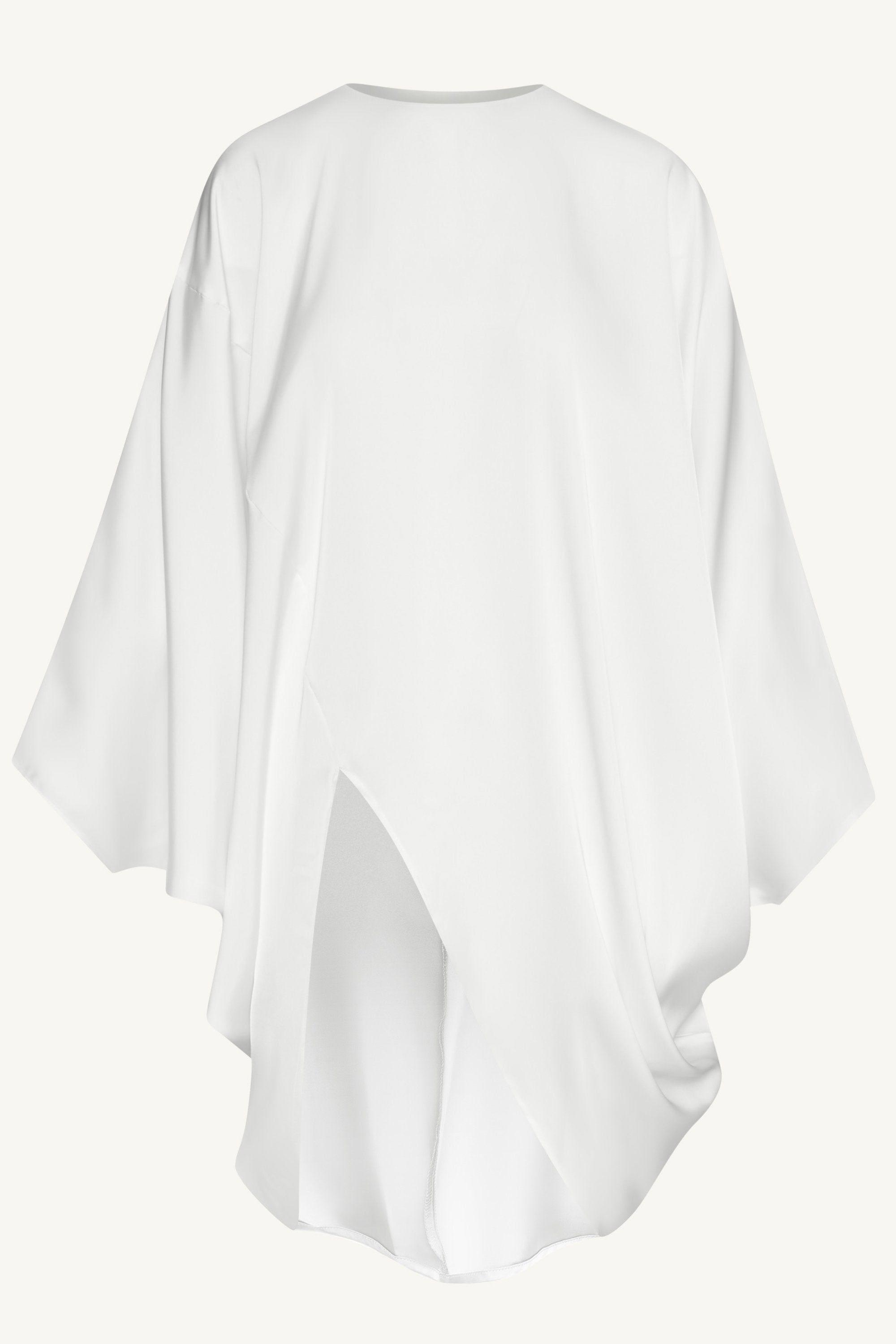 Ayat Asymmetric Satin Top - White Tops Veiled Collection