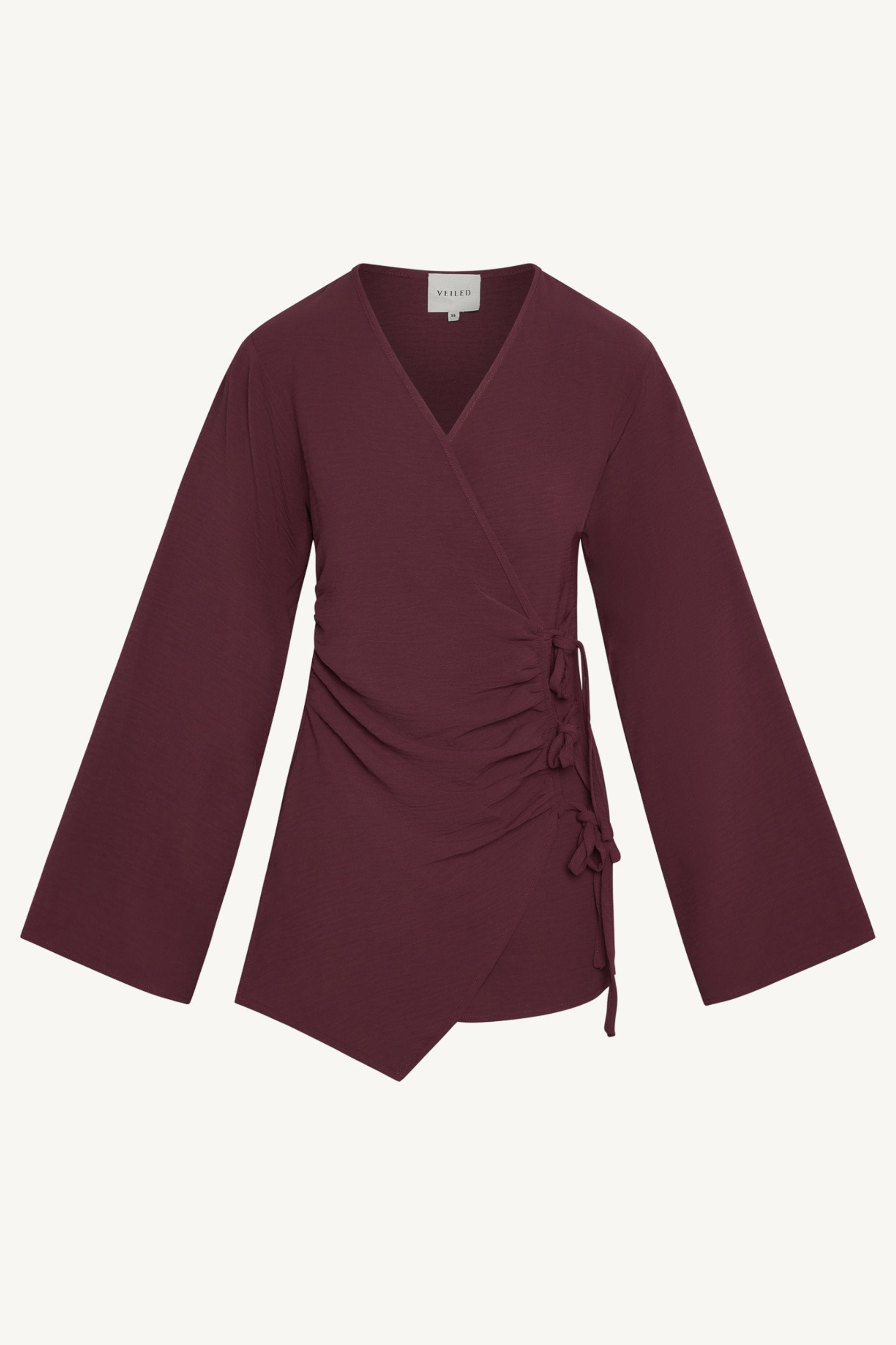 Ayla Asymmetric Tie Top - Dark Truffle Abayas Veiled