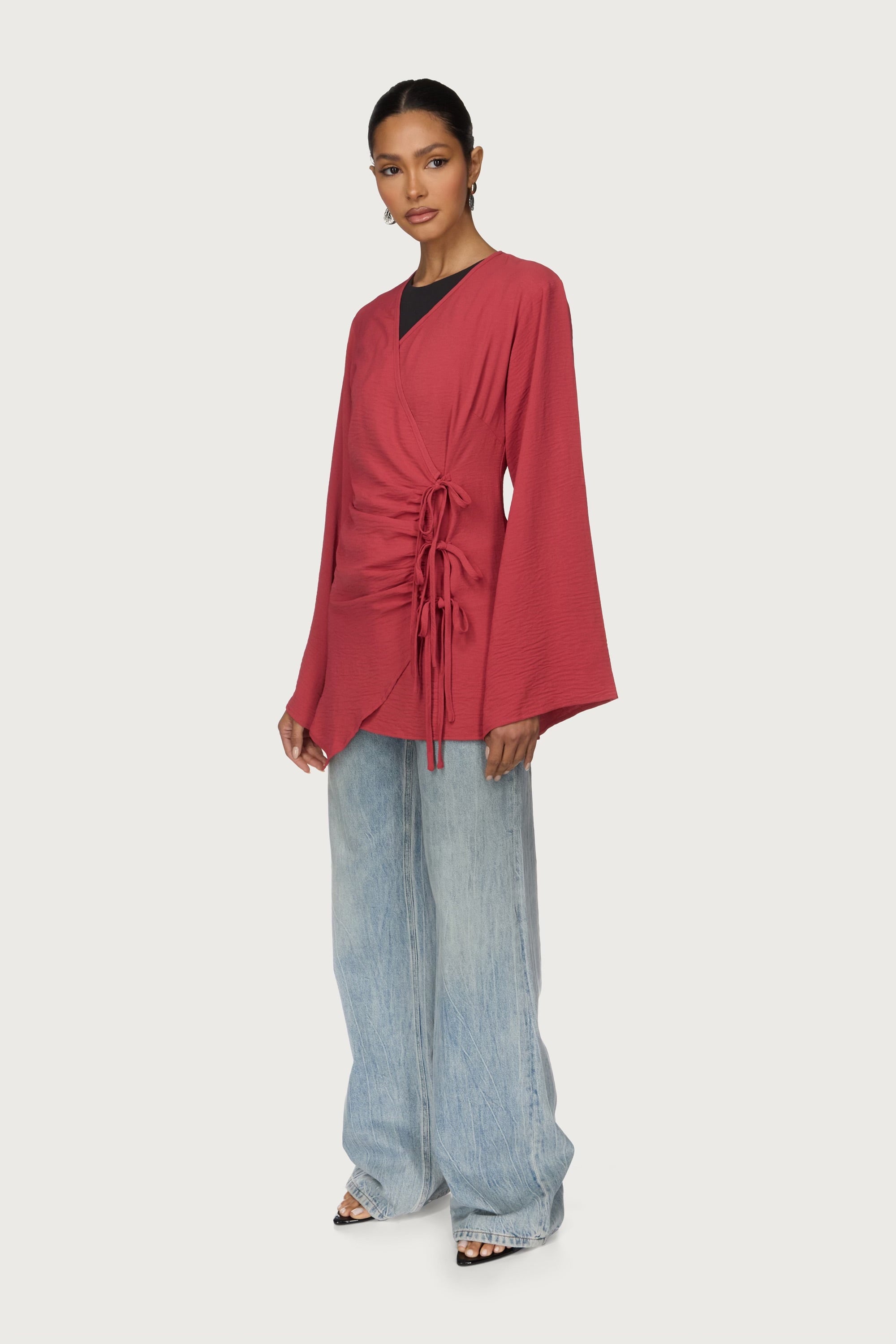 Ayla Asymmetric Tie Top - Watermelon Abayas Veiled