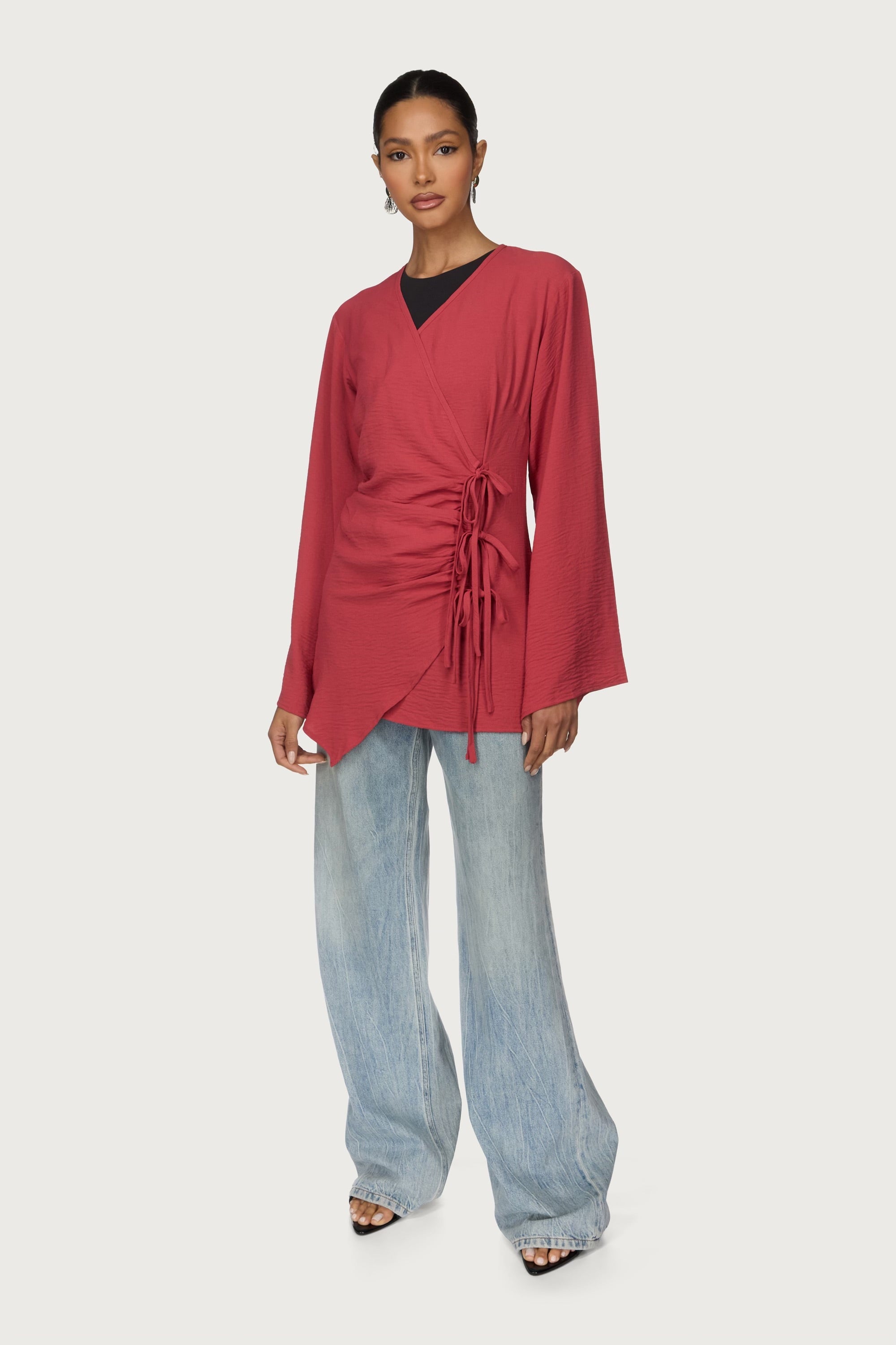 Ayla Asymmetric Tie Top - Watermelon Abayas Veiled