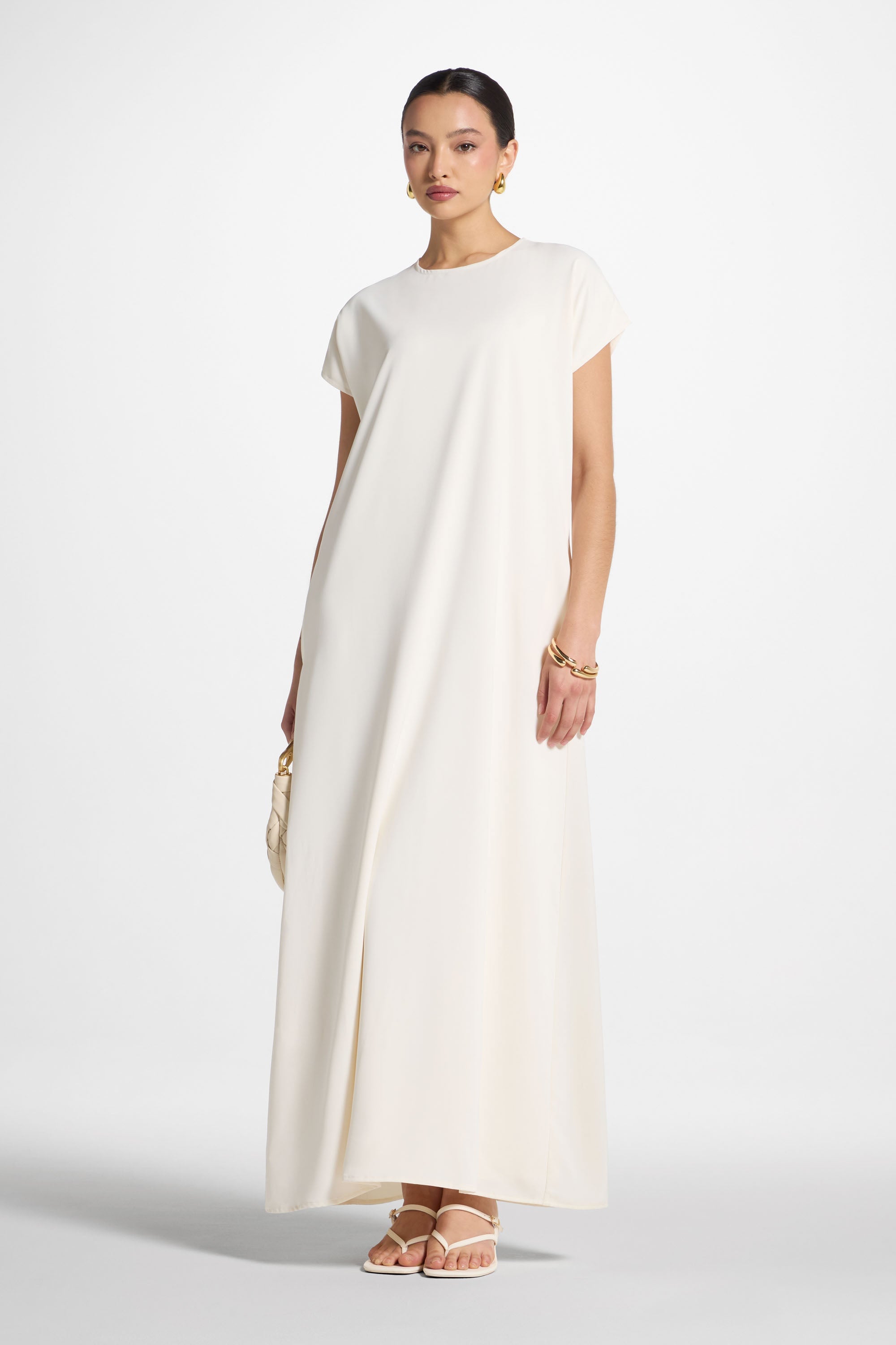 Baby Sleeve Inner Maxi Dress - Coconut Milk Abayas Veiled