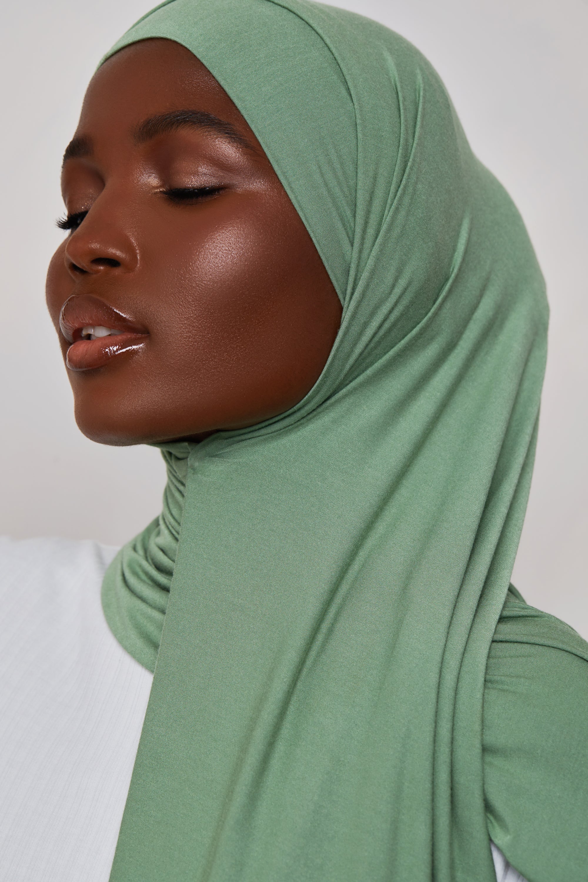 Sage Ribbed Jersey Hijab