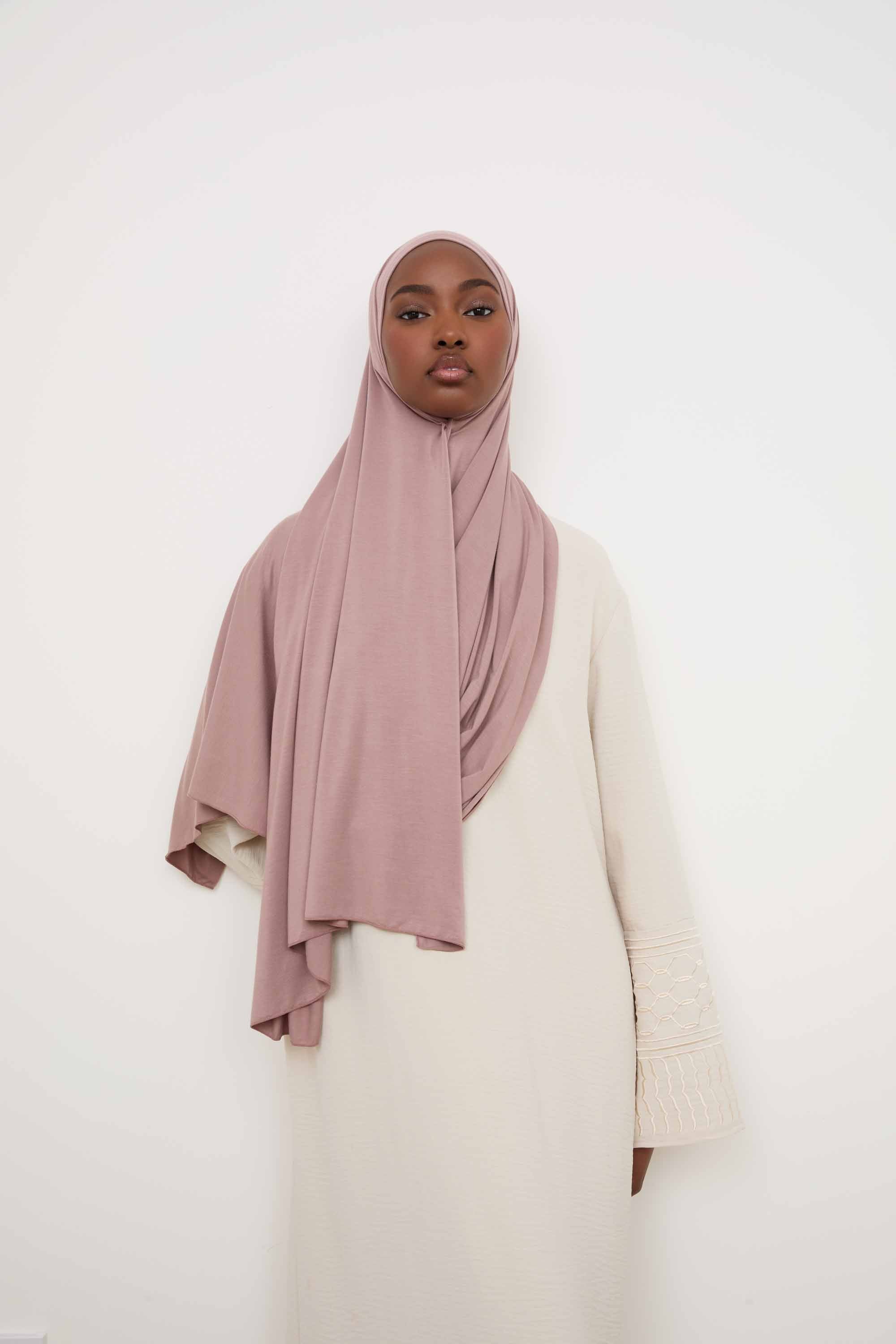 Bamboo Jersey Hijab - Truffle Hijabs Veiled