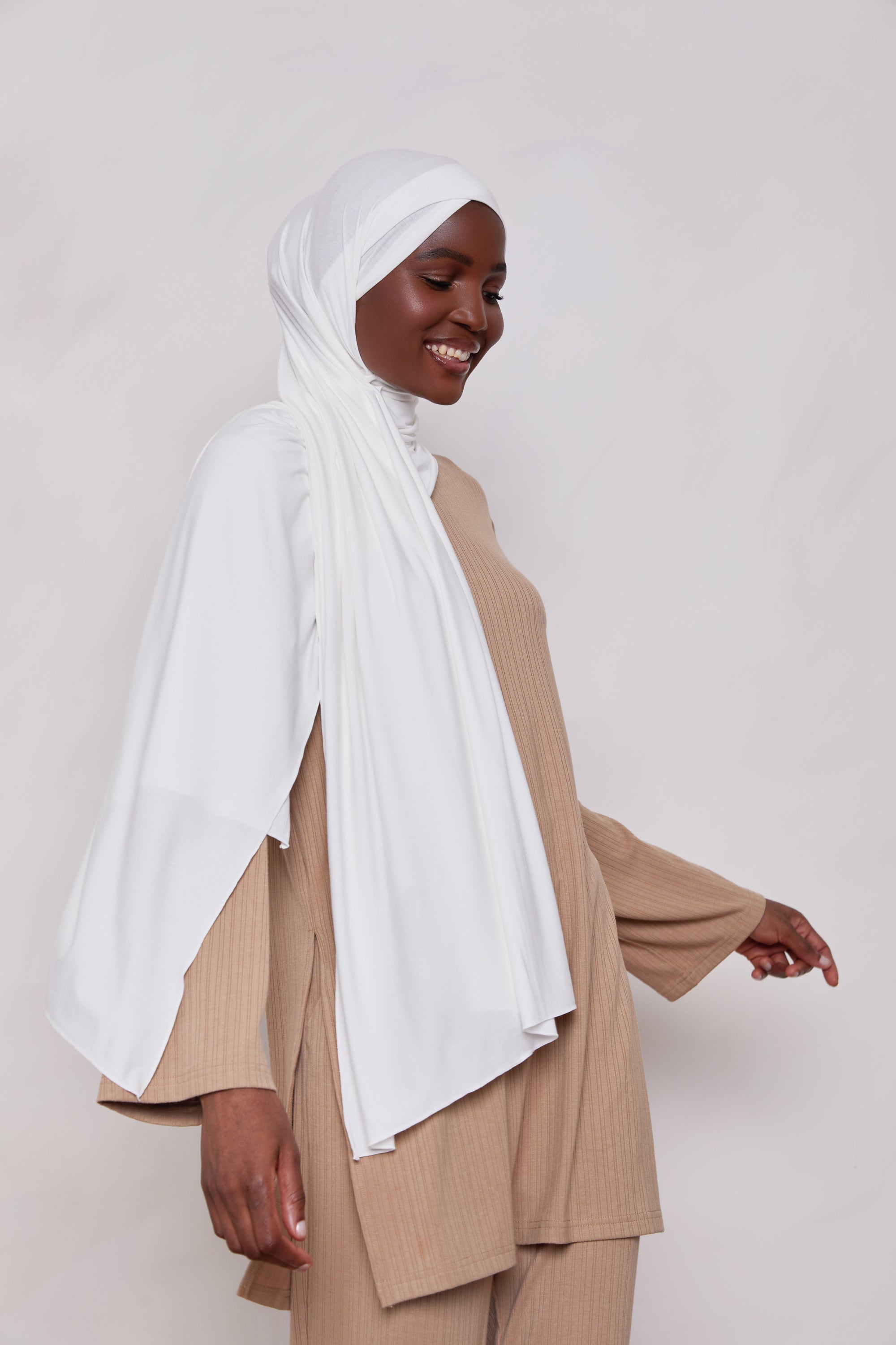 Bamboo Jersey Hijab - White epschoolboard 