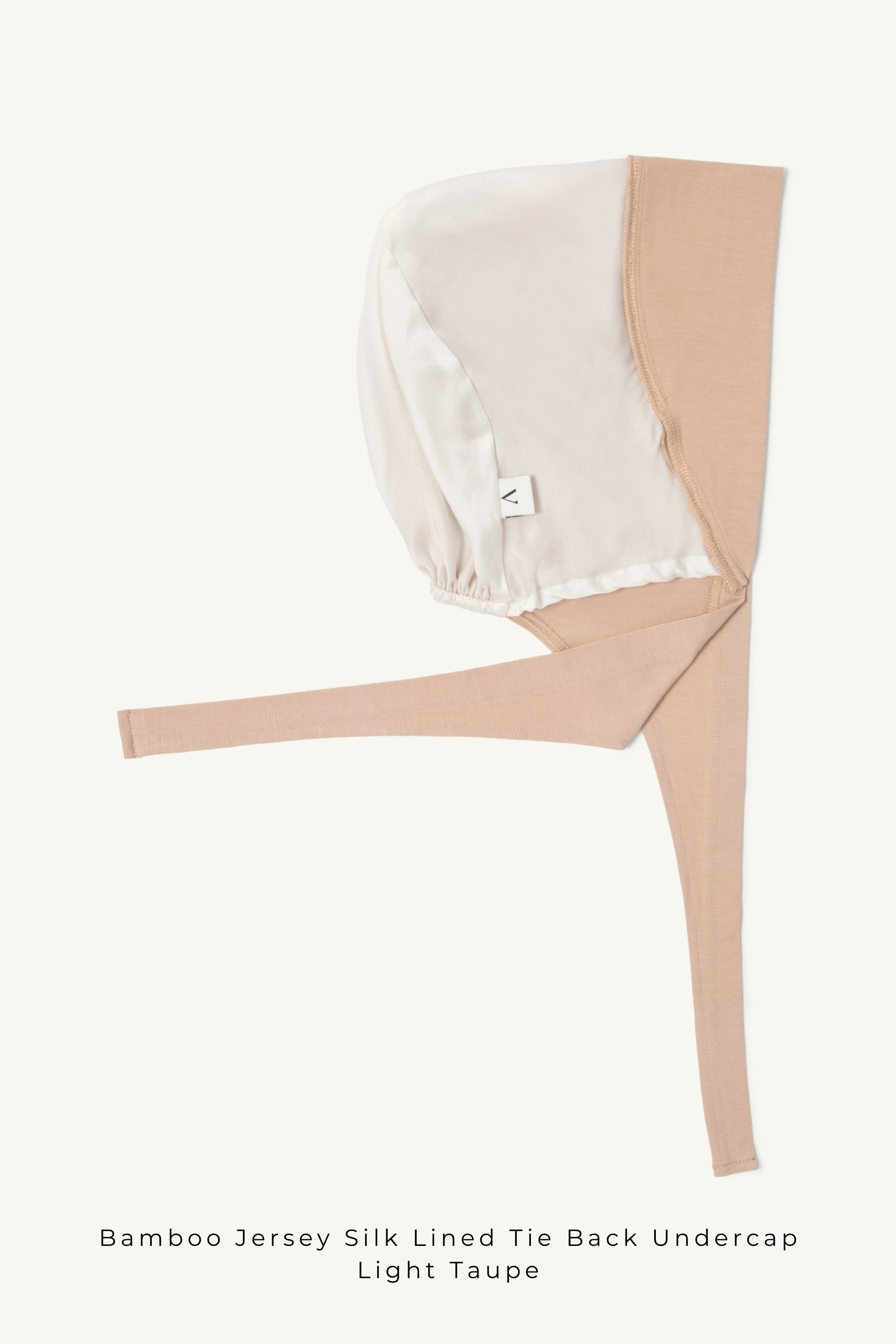 Bamboo Jersey Silk Lined Tie Back Undercap - Dried Sage Veiled