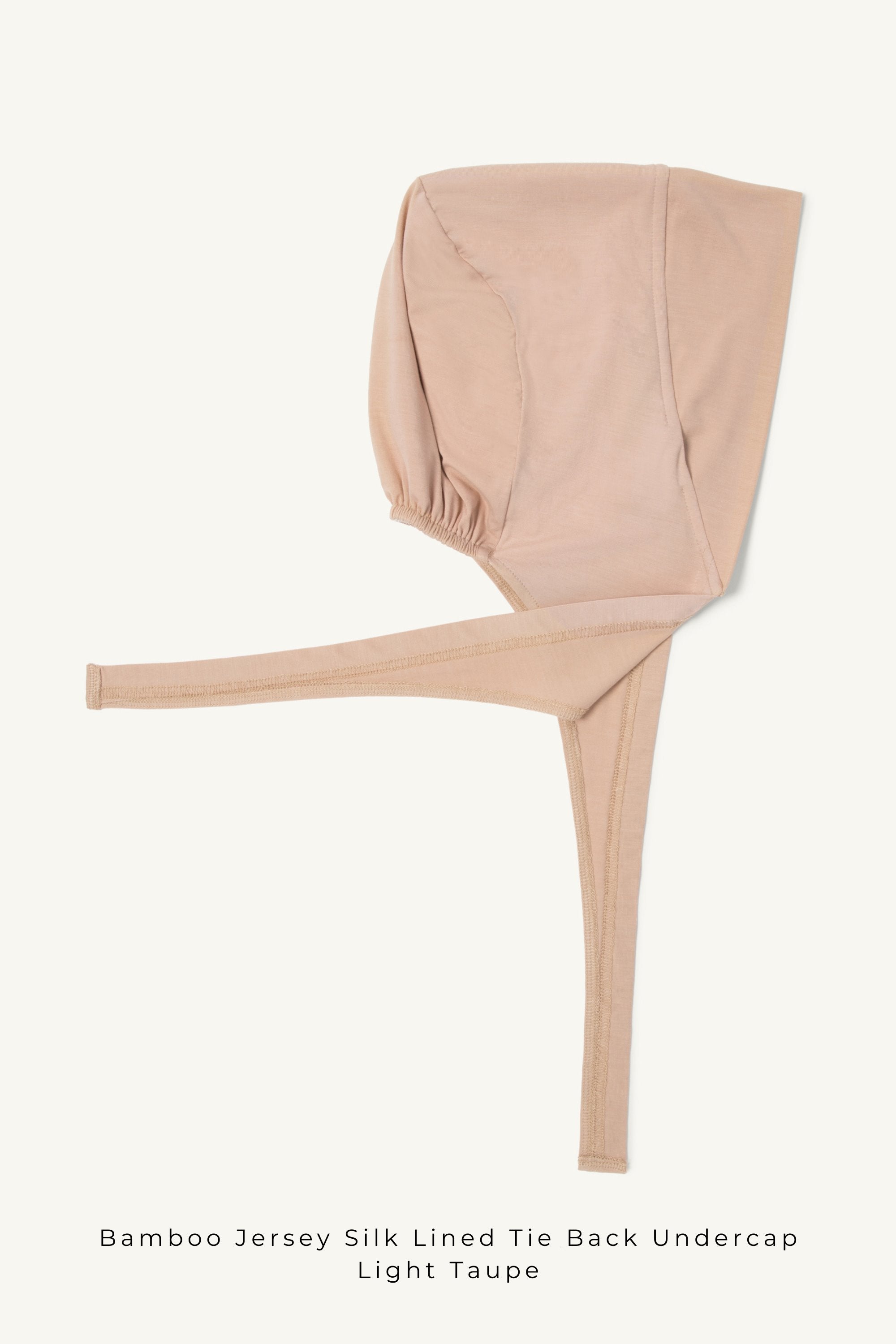 Bamboo Jersey Silk Lined Tie Back Undercap - Dried Sage Veiled