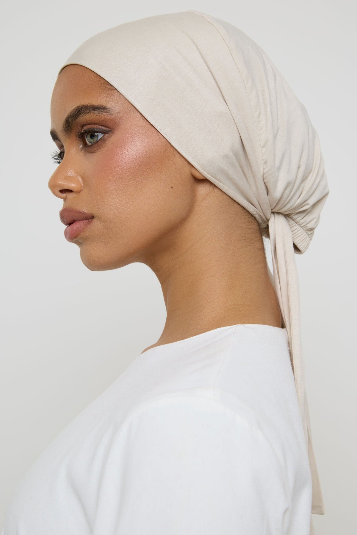 Bamboo Jersey Tie Back Undercap - Oak Undercap Veiled