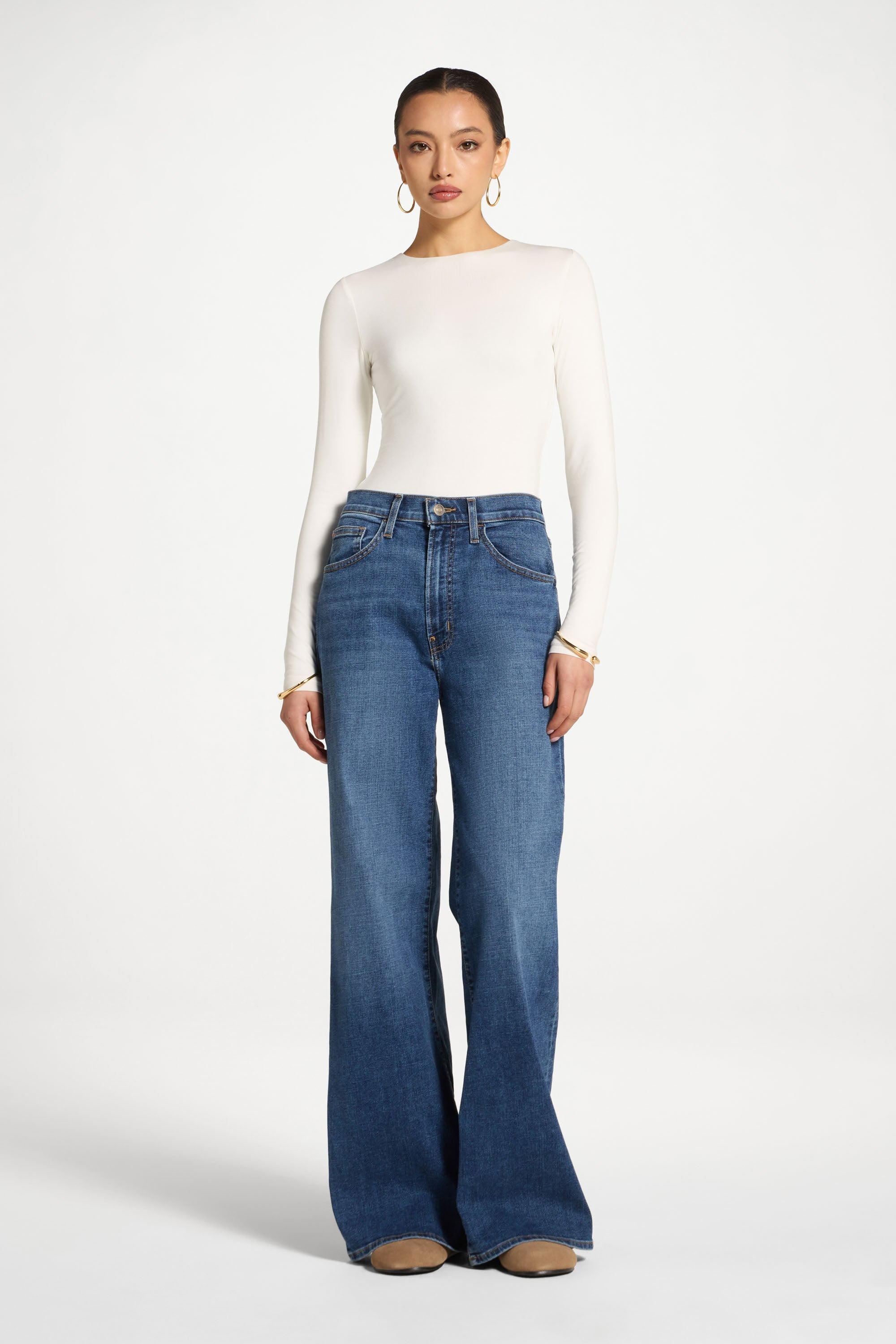 Bamboo Long Sleeve Bodysuit - Ivory Abayas Veiled