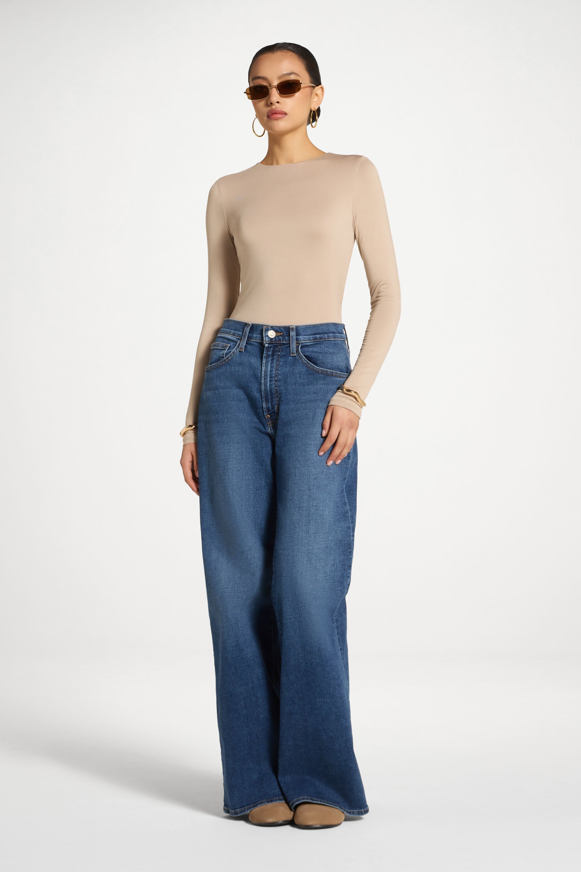 Bamboo Long Sleeve Bodysuit - Taupe Abayas Veiled