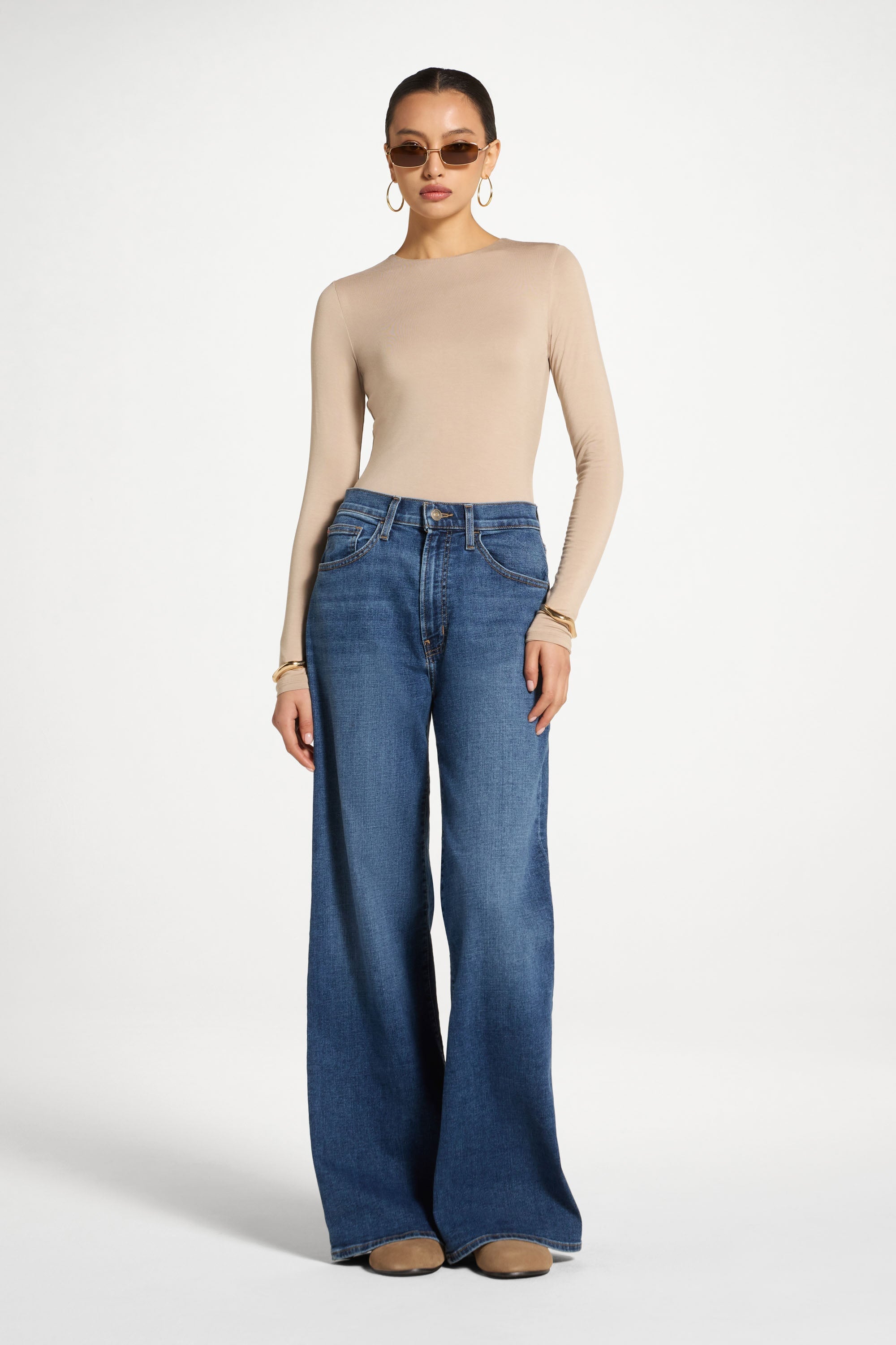 Bamboo Long Sleeve Bodysuit - Taupe Abayas Veiled