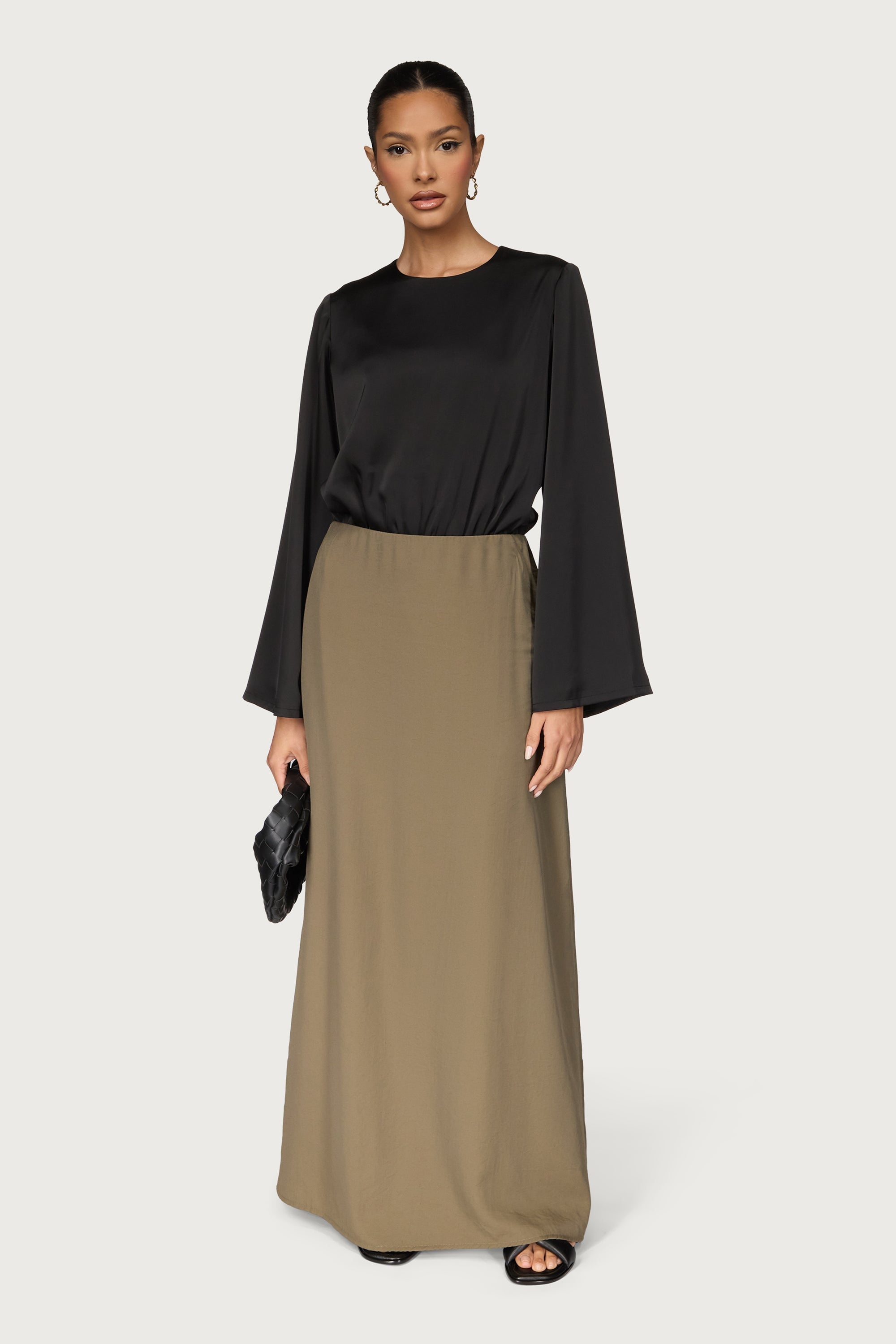 Bamboo Maxi Skirt - Olive Dresses Veiled
