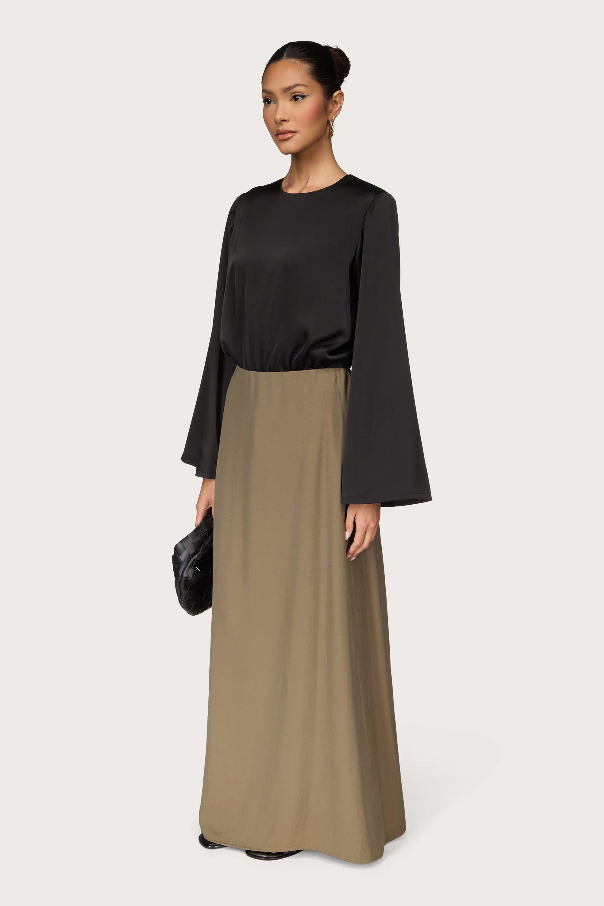 Bamboo Maxi Skirt - Olive Dresses Veiled