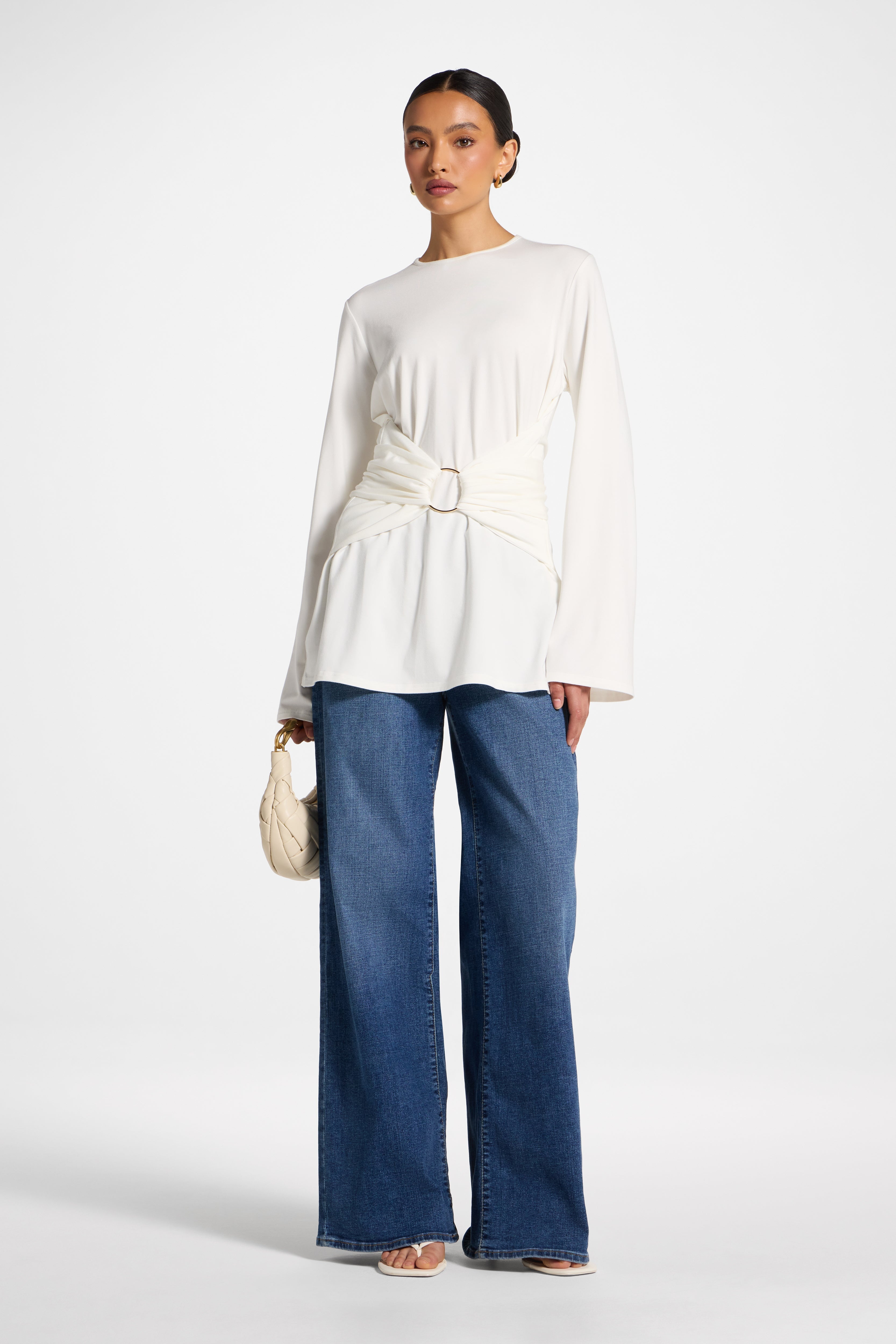 Bamboo Ring Top - White Abayas Veiled