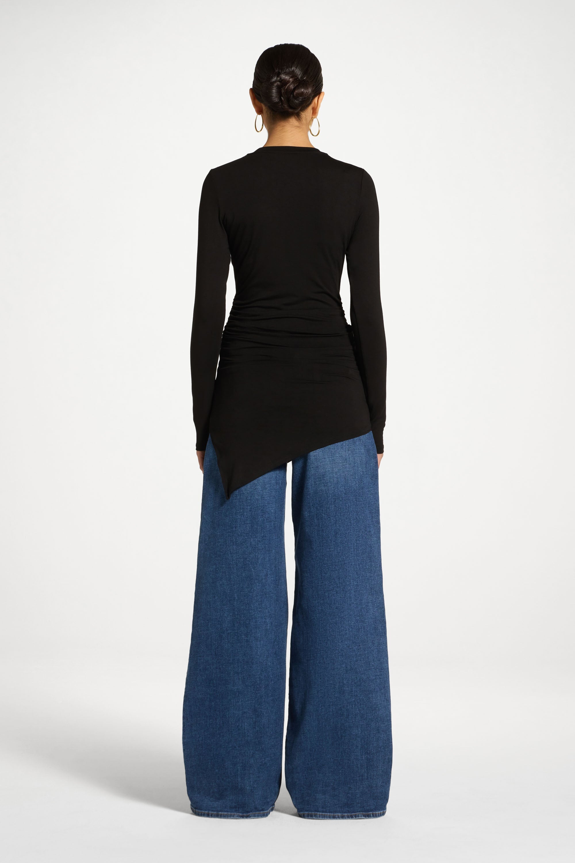 Bamboo Rouched Top - Black Abayas Veiled