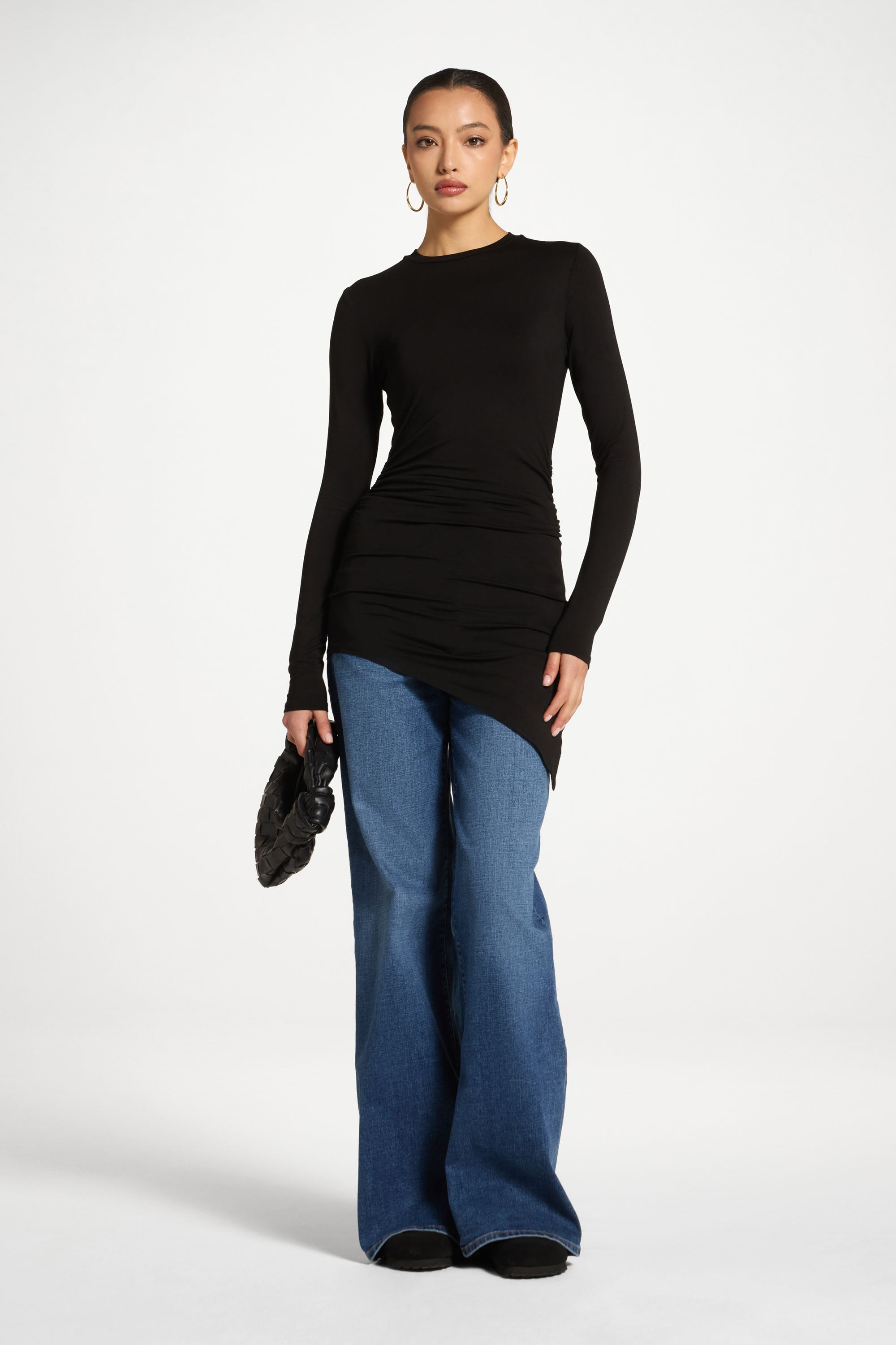 Bamboo Rouched Top - Black Abayas Veiled