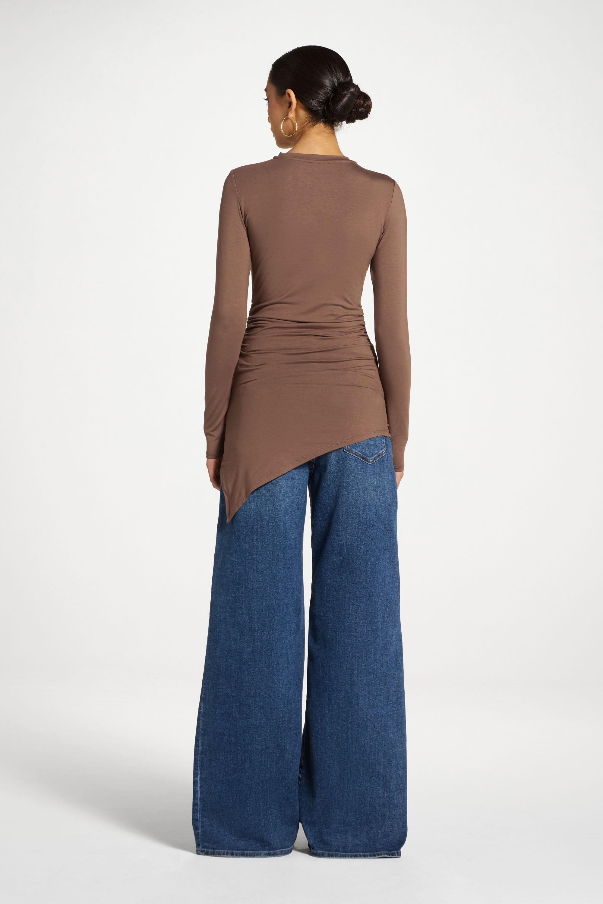 Bamboo Rouched Top - Chocolate Abayas Veiled