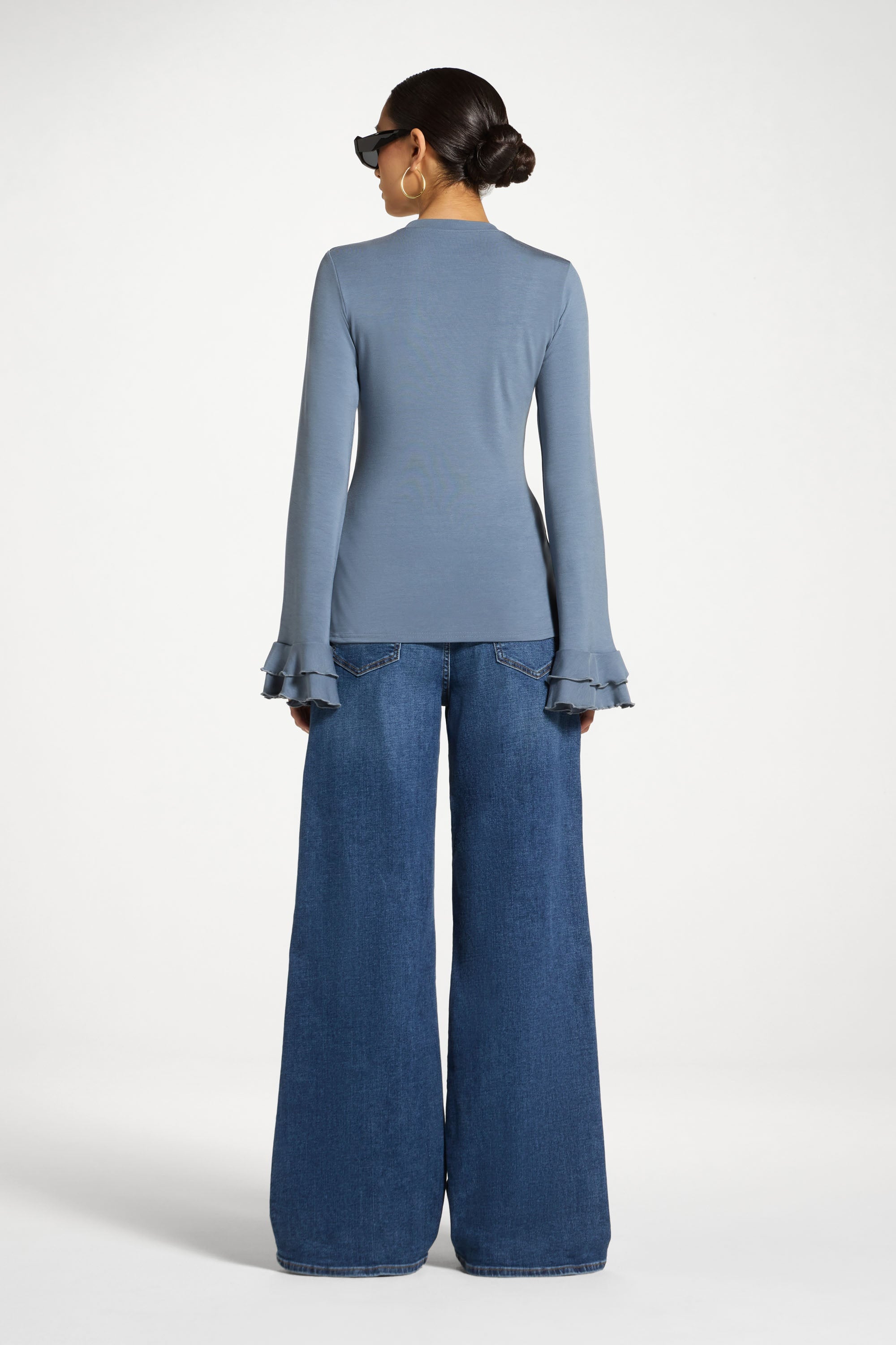 Bamboo Ruffled Sleeve Top Abayas Veiled