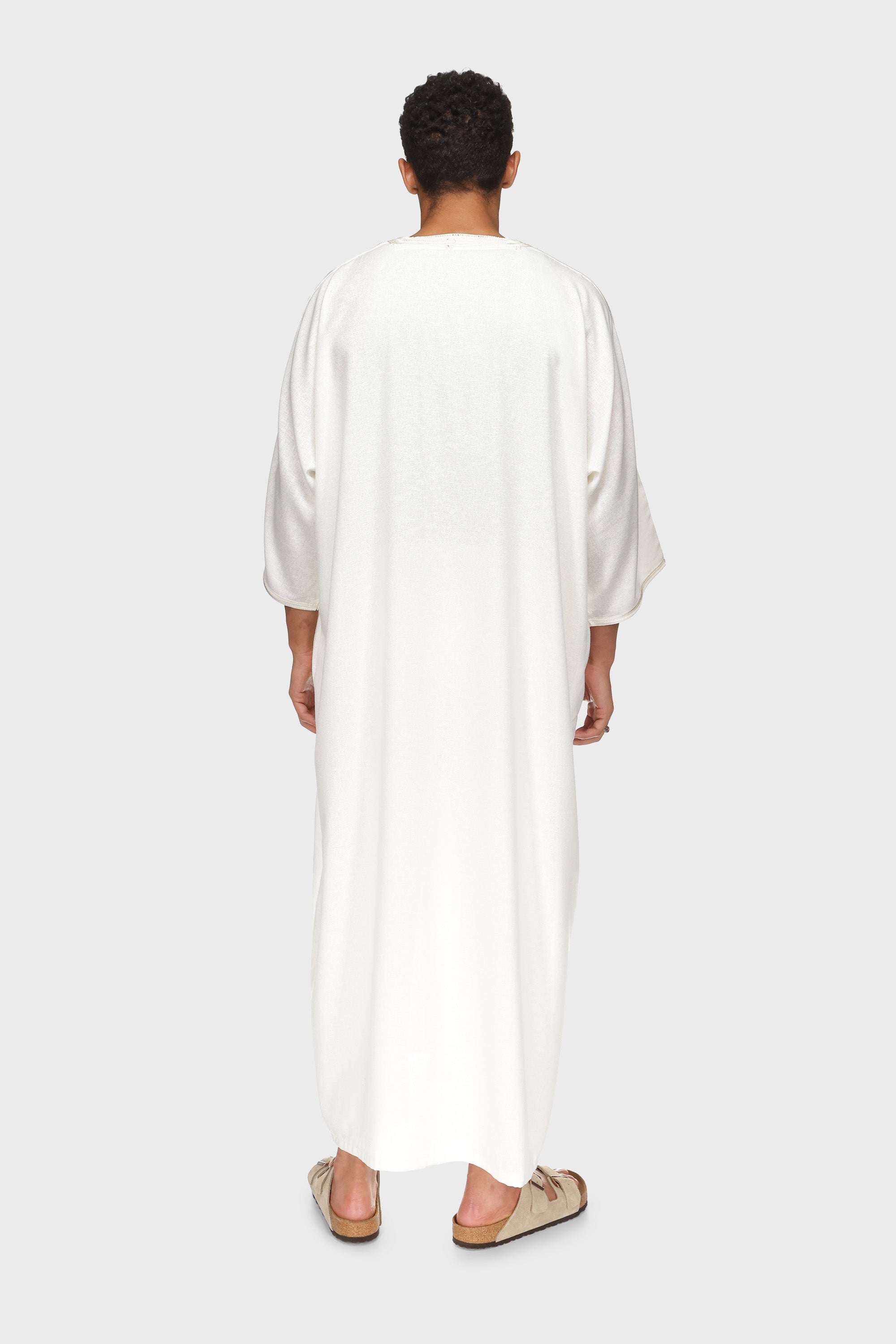 Barcelona Short Sleeve Moroccan Thobe - Ivory Mens Veiled