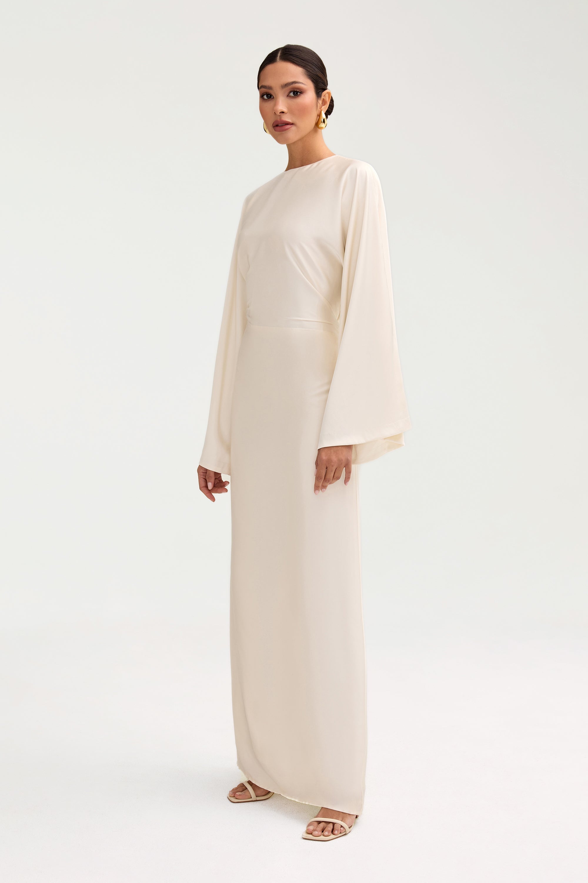 Batool Satin Maxi Dress - Moonlight Clothing Veiled 