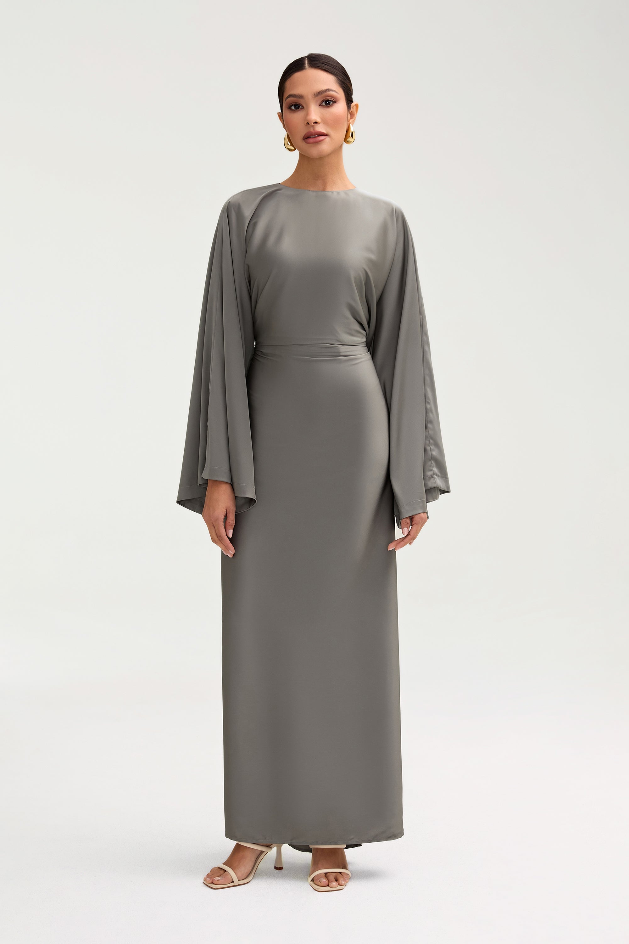 Batool Satin Maxi Dress - Deep Taupe