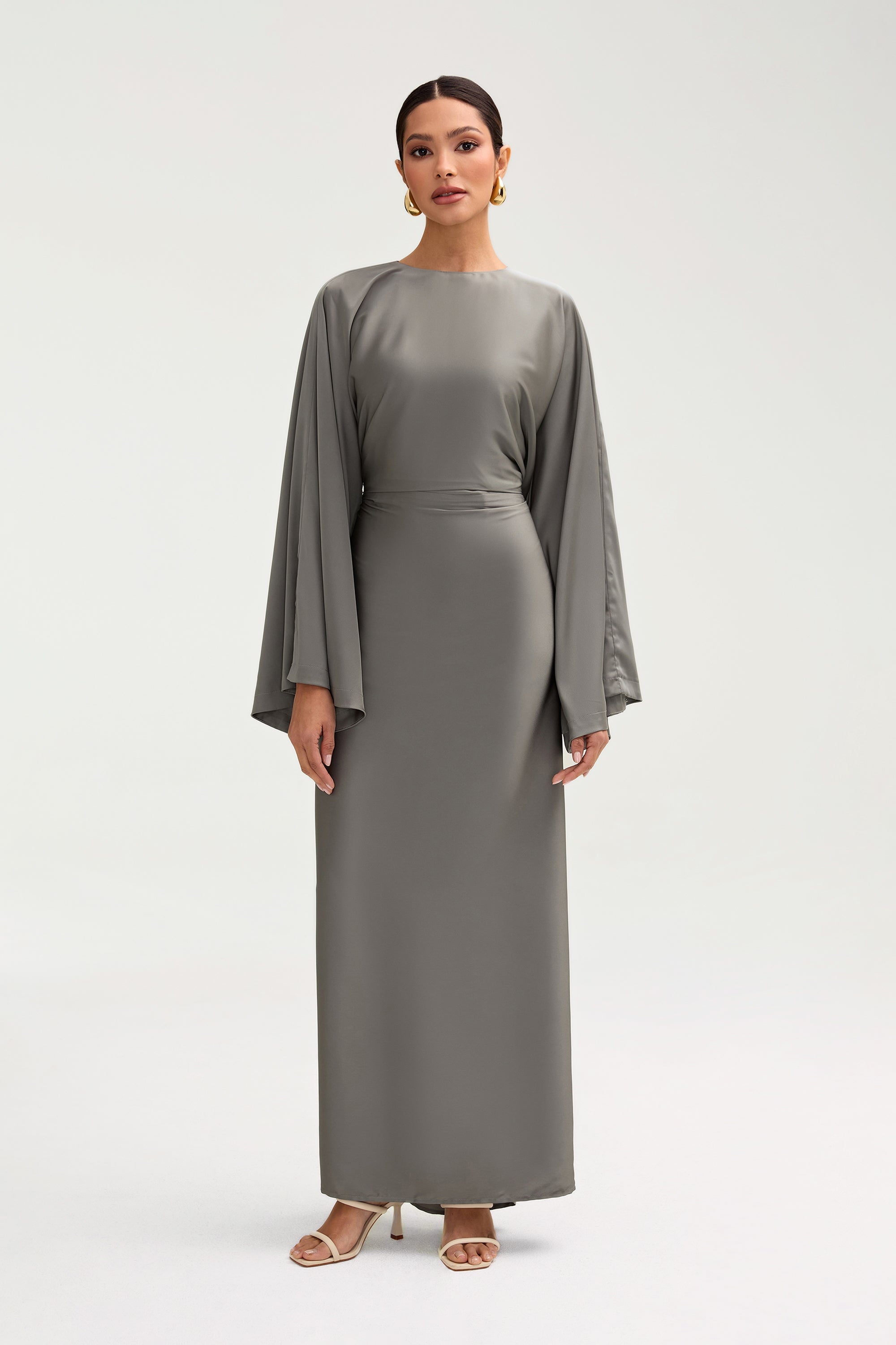 Batool Satin Maxi Dress - Sage Clothing Veiled 