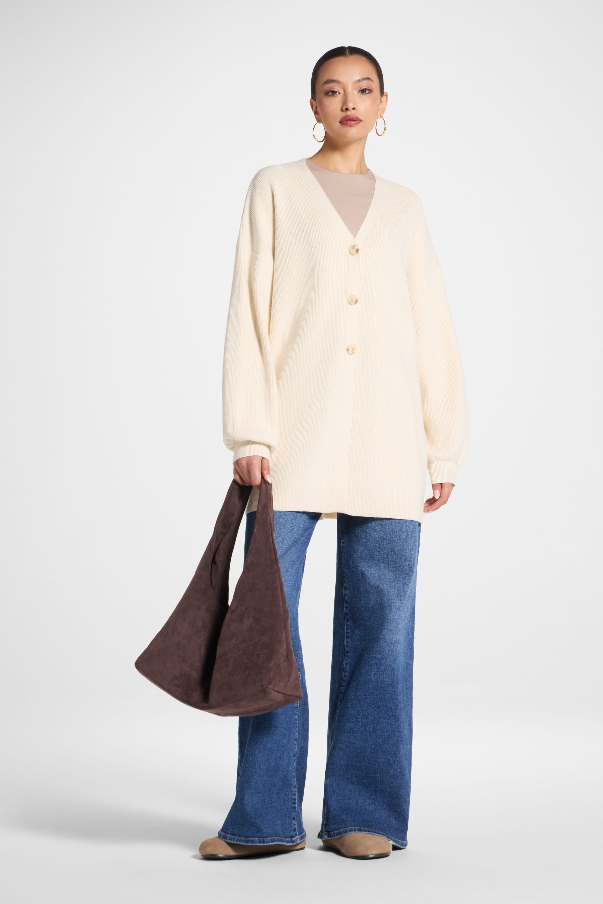 Bow Cardigan - Ivory Abayas Veiled