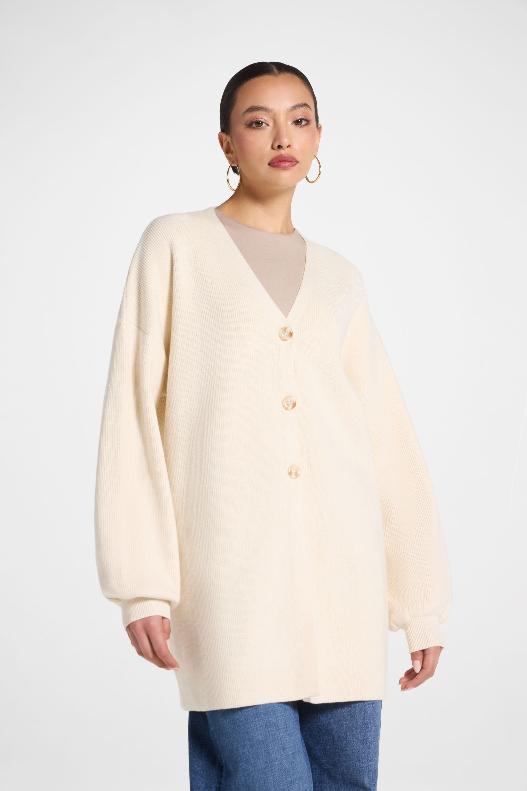 Bow Cardigan - Ivory Abayas Veiled