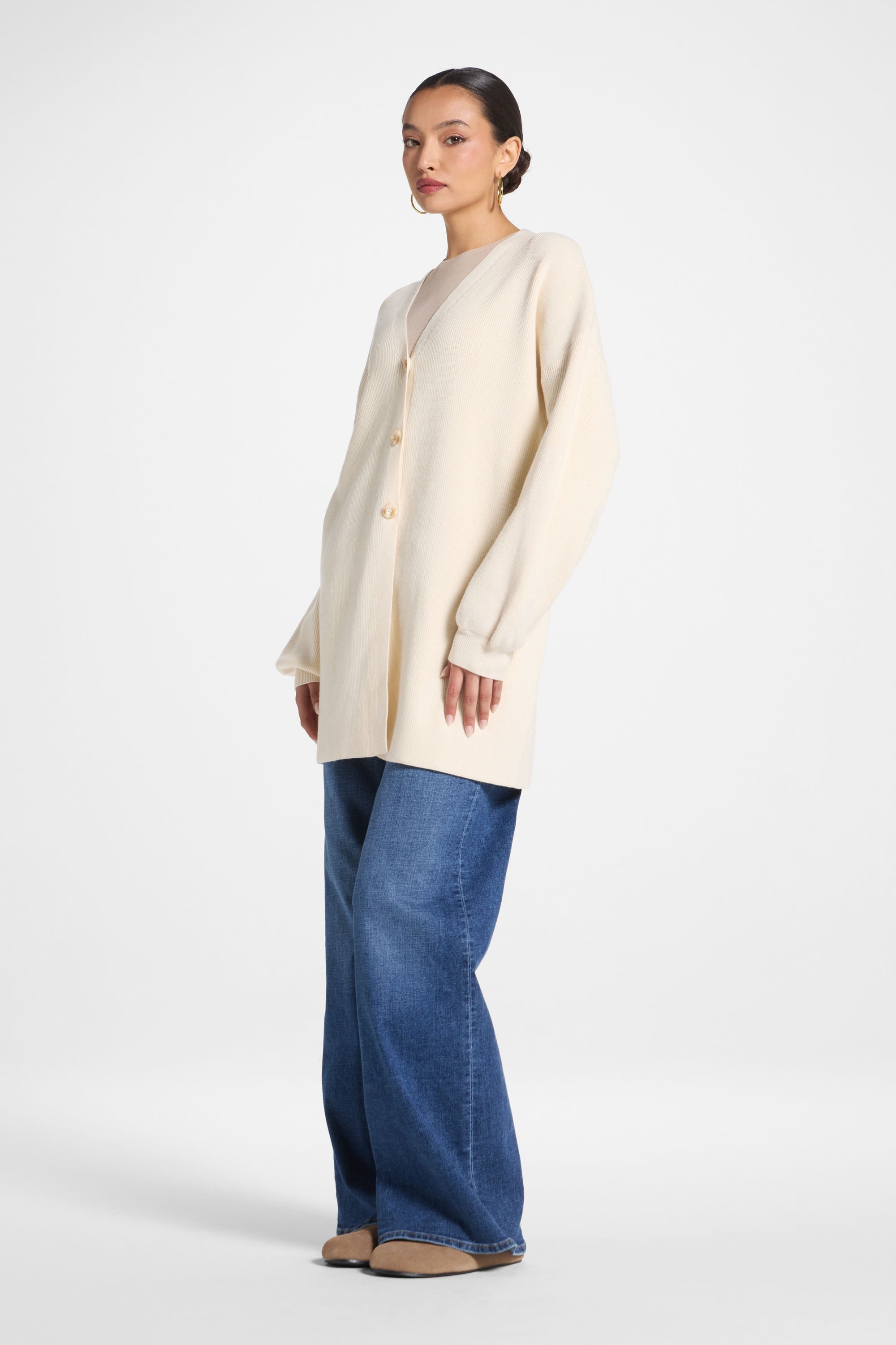 Bow Cardigan - Ivory Abayas Veiled